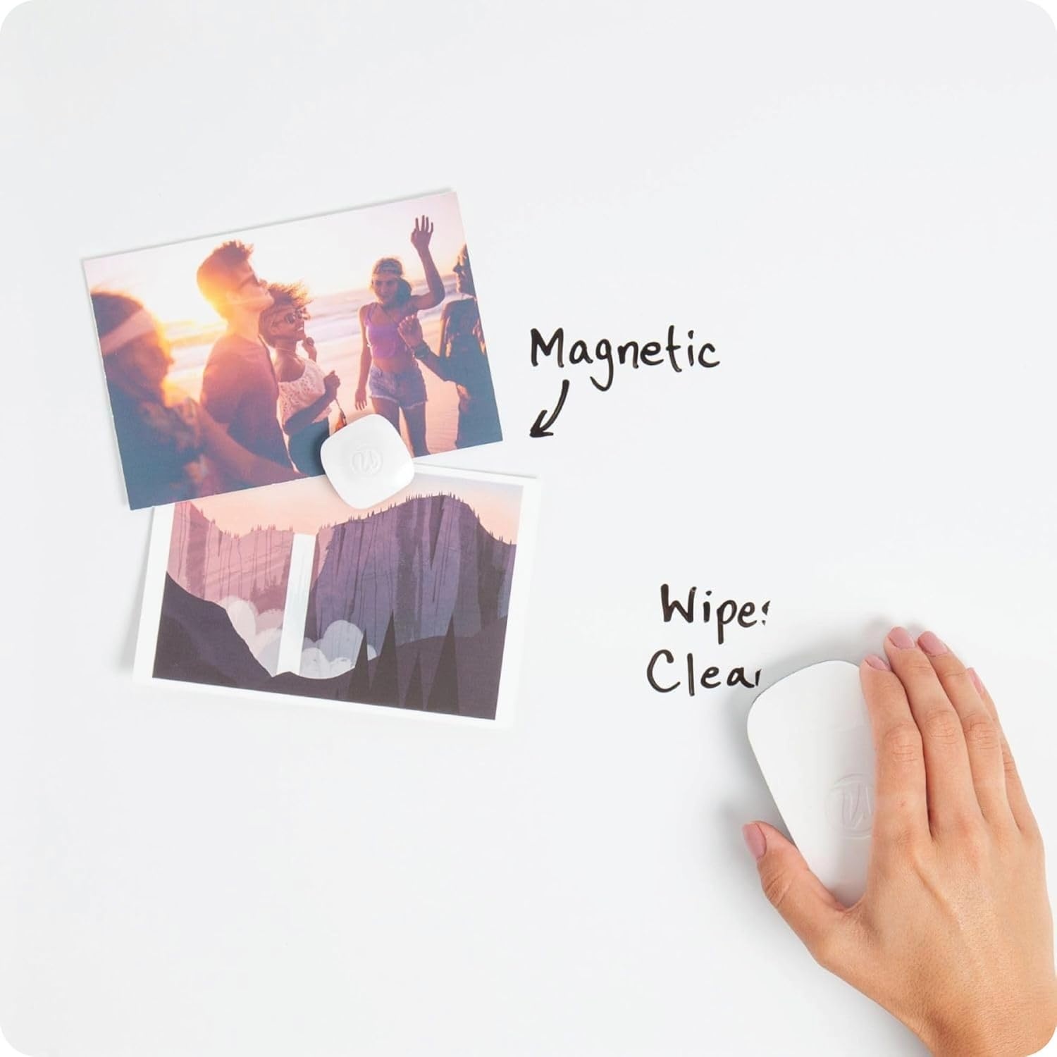 image:imageU Brands Contempo Magnetic Small Whiteboard 11 x 14 White Modern Frame Mini White Board for Students Fridge and Locker Dry Erase Board Includes Marker amp MagnetSage Green