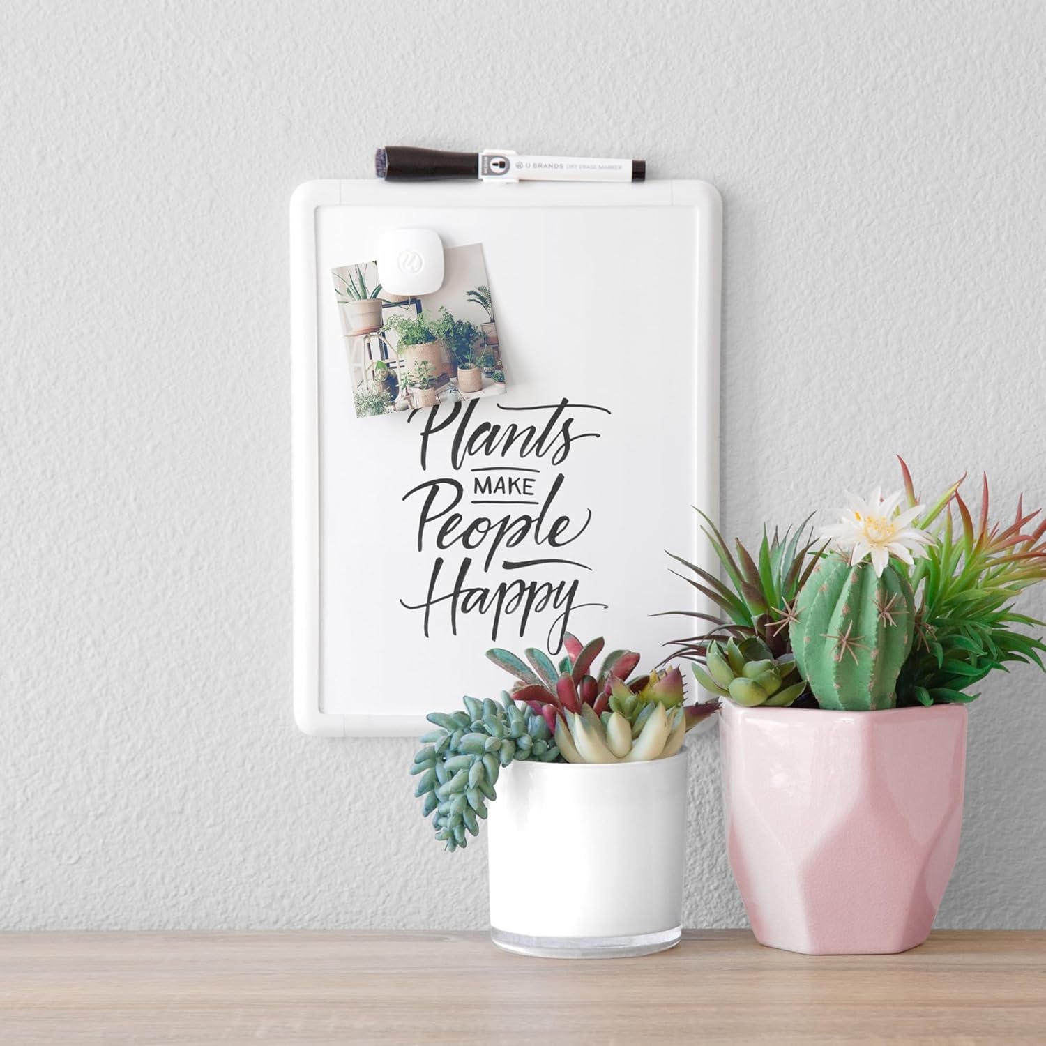 image:imageU Brands Contempo Magnetic Small Whiteboard 85 x 11 White Modern Frame Mini White Board for Students Fridge and Locker Dry Erase Board Includes Marker amp Magnet1 Board 1 Marker 1 Magnet