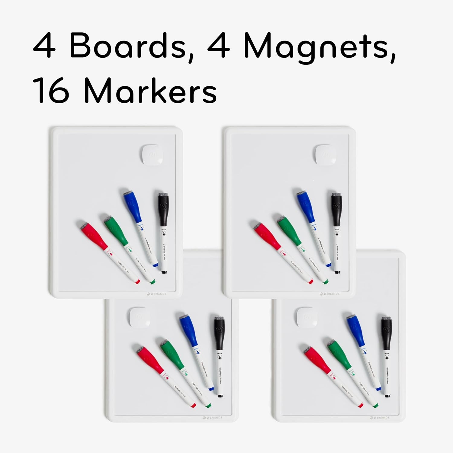 image:imageU Brands Contempo Magnetic Small Whiteboard 85 x 11 White Modern Frame Mini White Board for Students Fridge and Locker Dry Erase Board Includes Marker amp Magnet4 Boards 16 Markers 4 Magnets