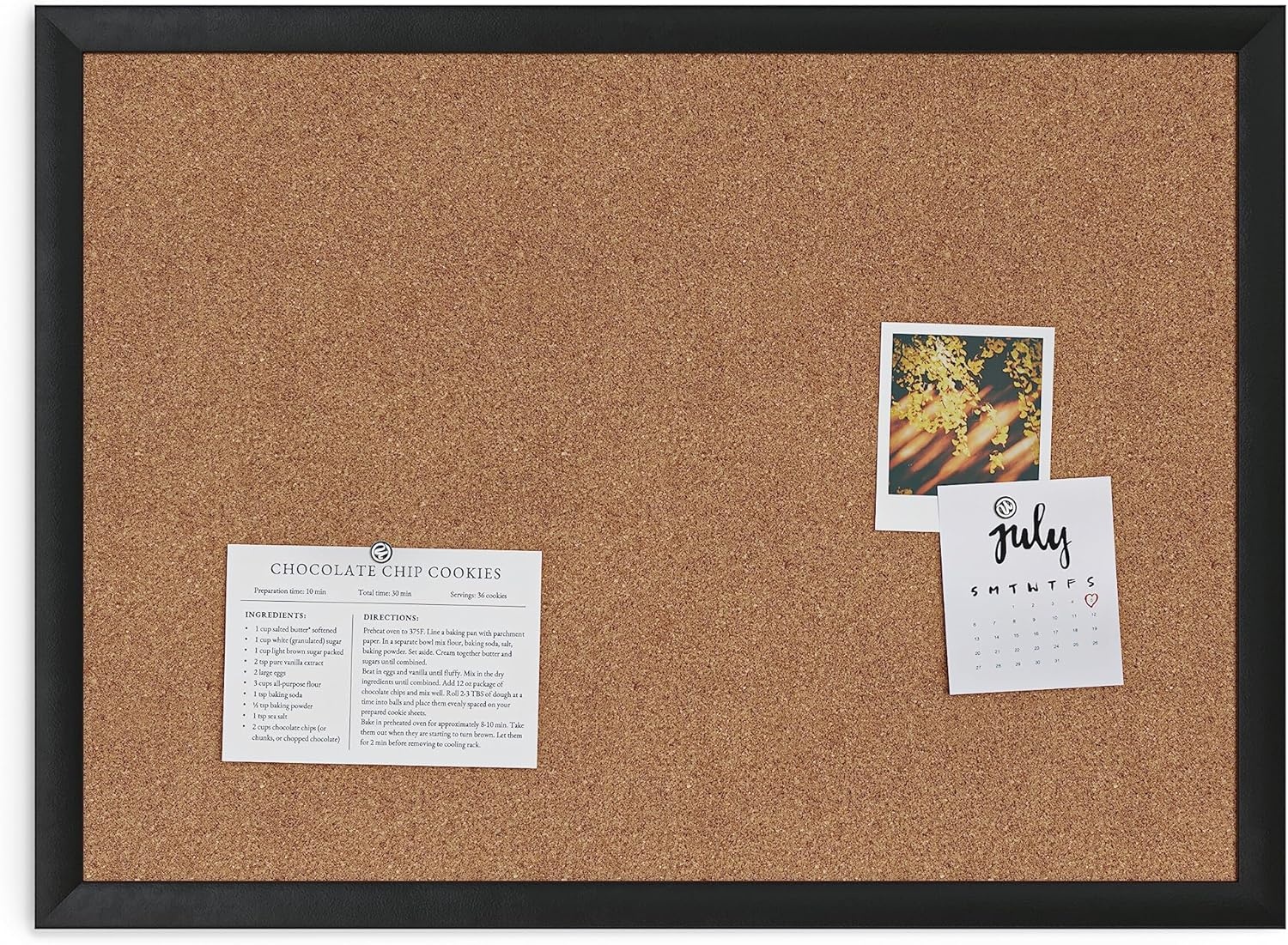 image:imageU Brands Cork Bulletin Board 24 x 36 Black Wood FrameBlack