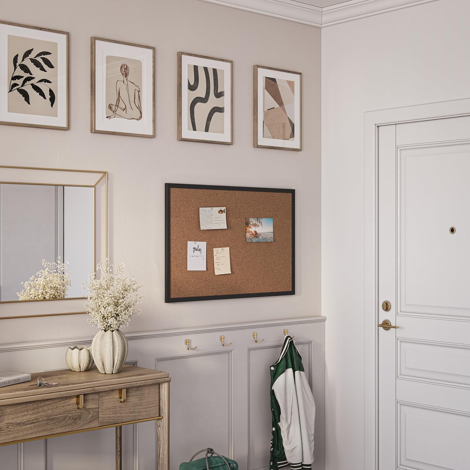 image:imageU Brands Cork Bulletin Board 24 x 36 Black Wood FrameBlack