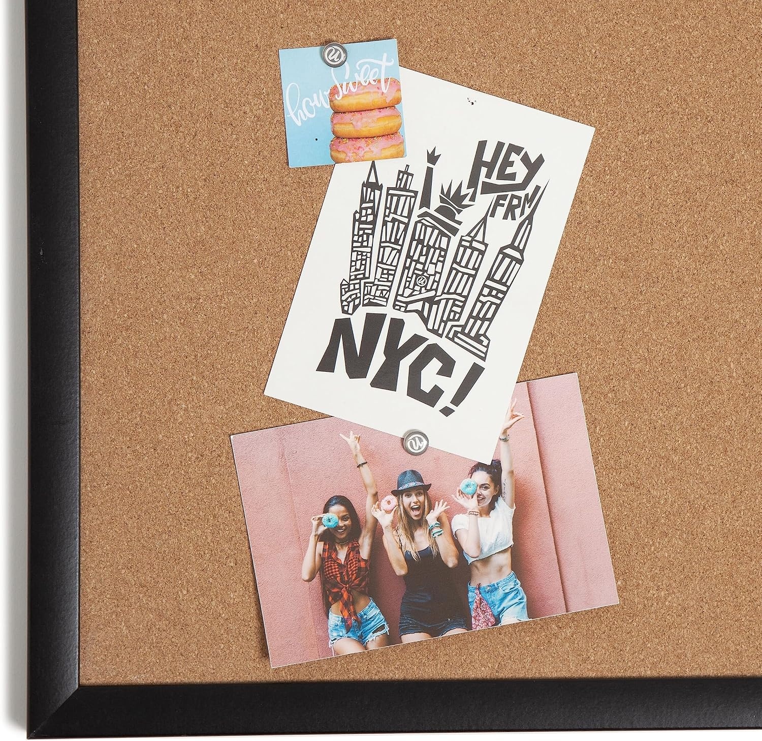 image:imageU Brands Cork Bulletin Board 24 x 36 Black Wood FrameBlack