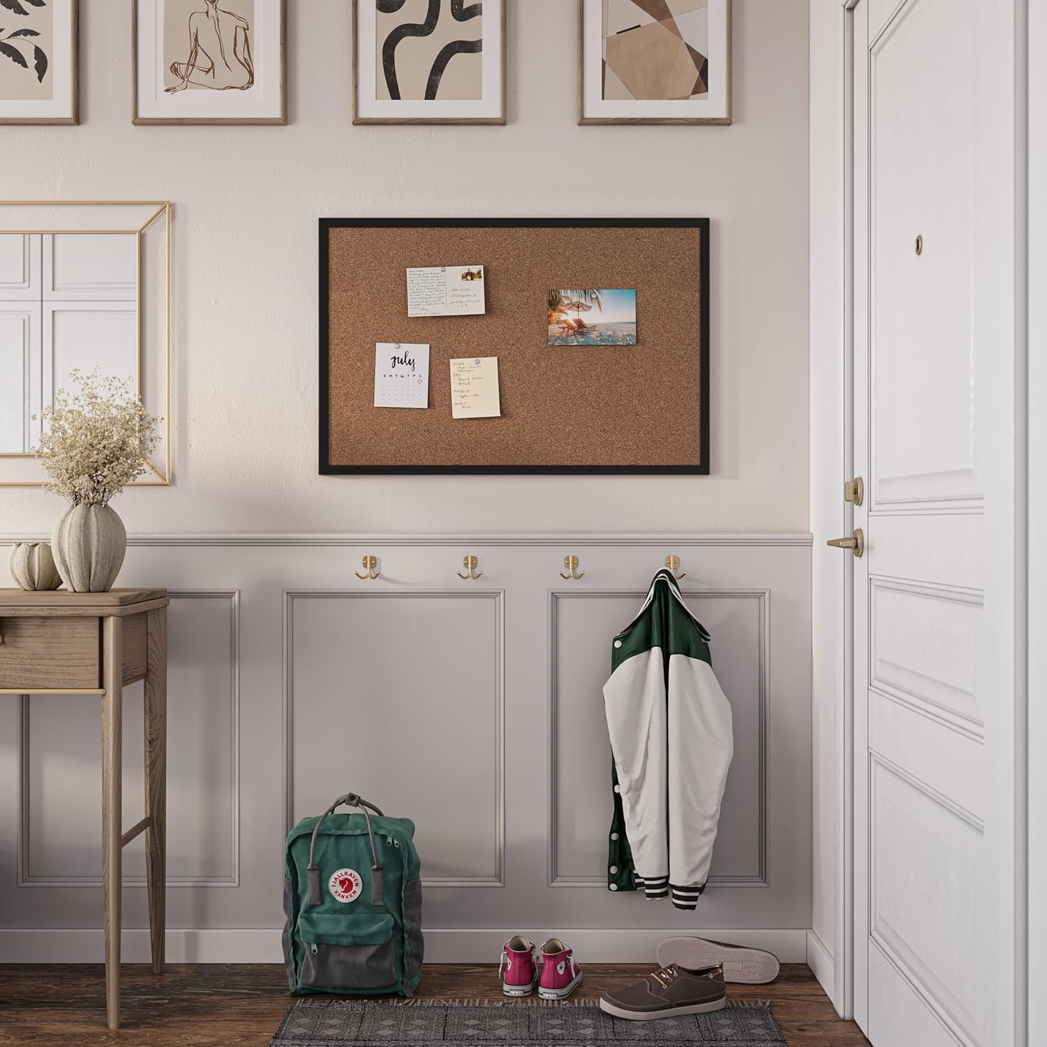 image:imageU Brands Cork Bulletin Board 24 x 36 Black Wood FrameBlack
