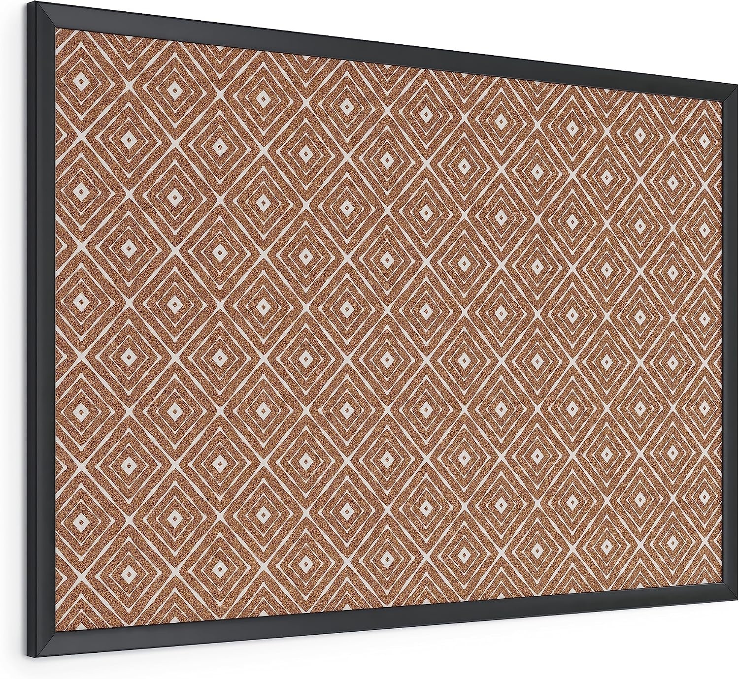 image:imageU Brands Cork Bulletin Board 36 x 24 Black Wood Style Frame Quatrefoil Design Print Industrial Grade Pinning SurfaceDiamond