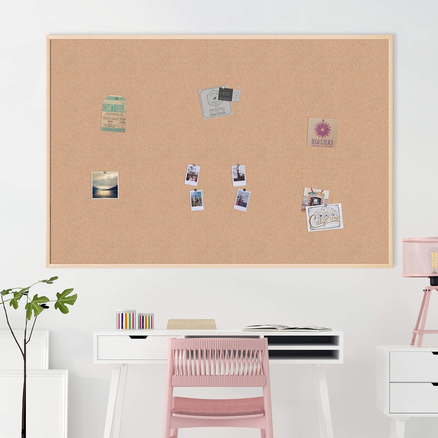 image:imageU Brands Cork Bulletin Board 48 x 72 Inches Birch Wood Frame48 x 72