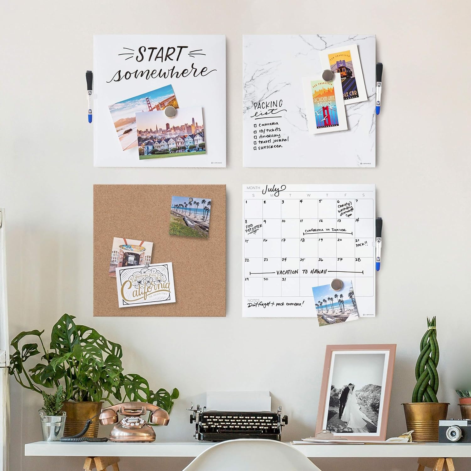 image:imageU Brands Cork Canvas Bulletin Board 24 X 24 Self Healing Natural Cork Surface Frameless 2874U000114 x 14 Pack of 4