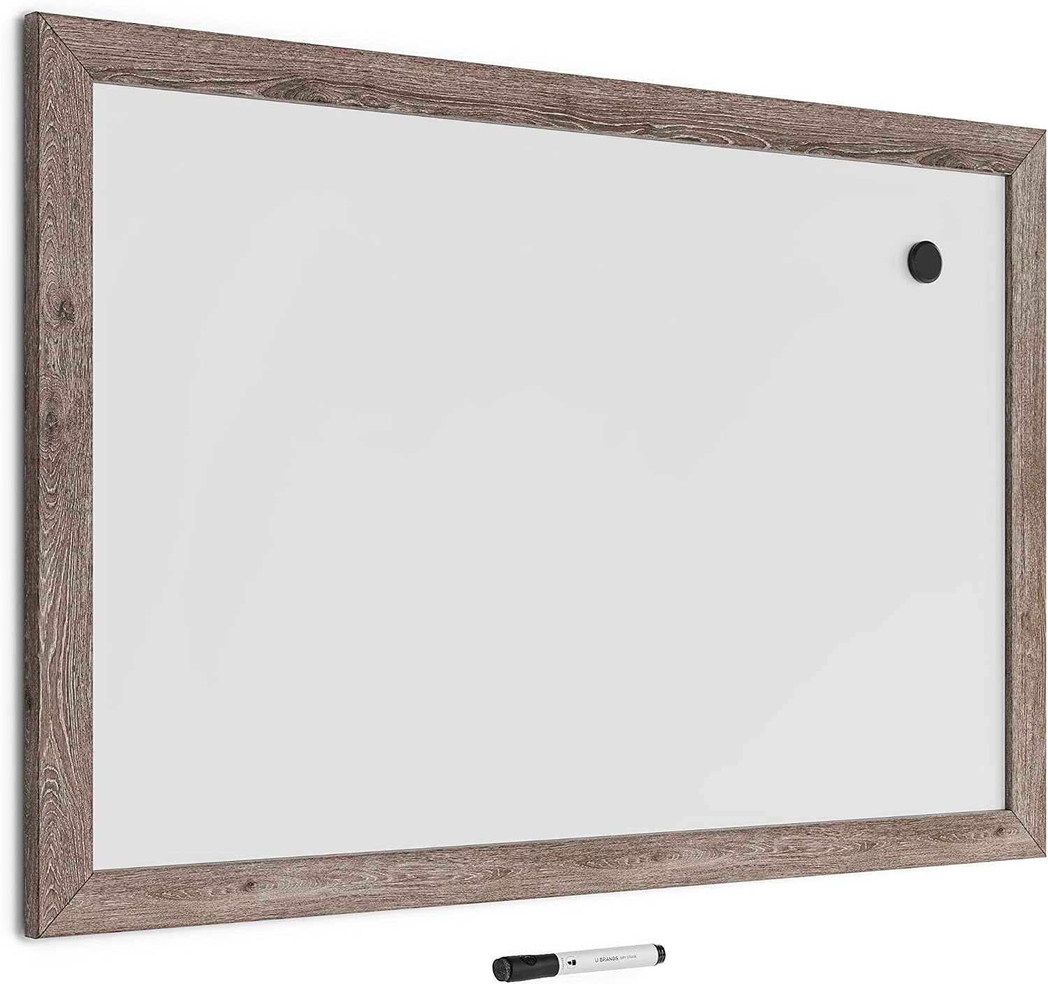 image:imageU Brands Decor Magnetic Dry Erase Board White Board 36 x 48 Inches Rustic Wood Frame36W x 24H