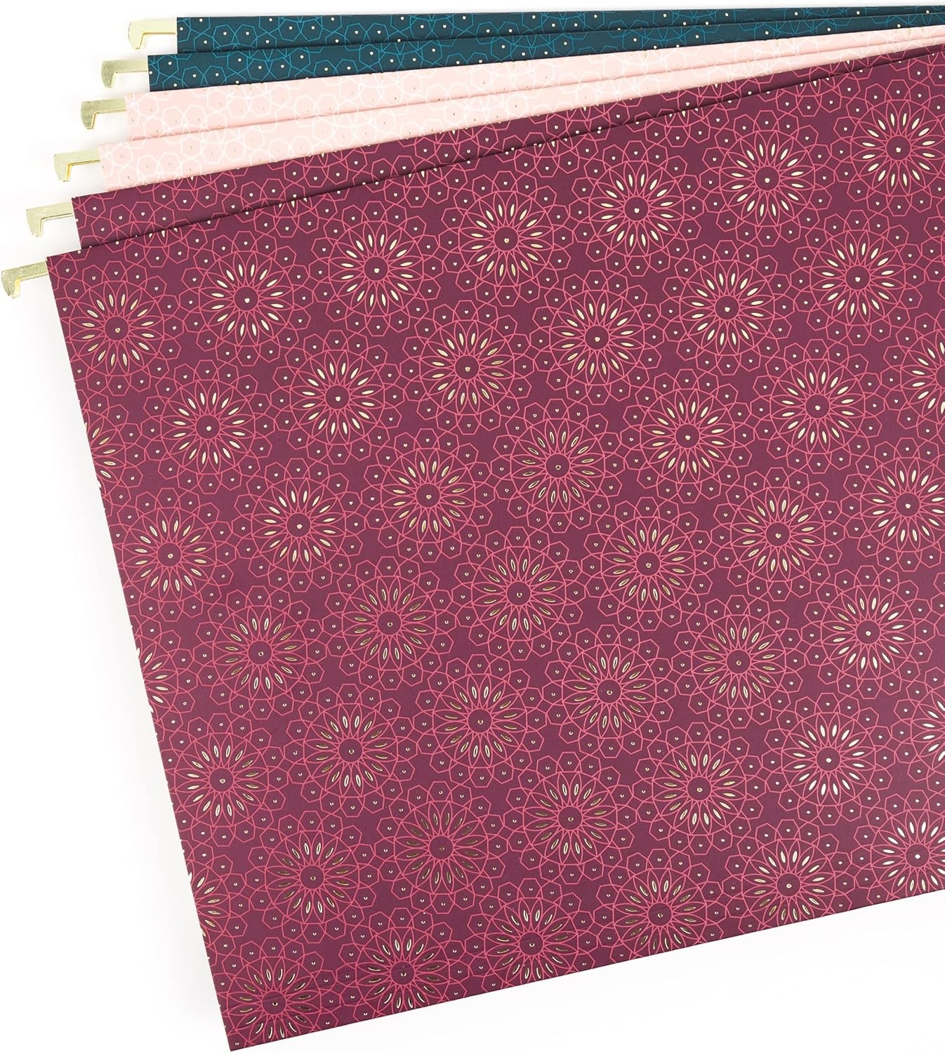 image:imageU Brands Delicate Details Fashion Filing Kit 145 Pieces Includes 4 Hanging Folders 9 File Folders 6 Binder Clips 120 Paper Clips 5 Sheets of File Lables and 1 Felt Tip Pen 4866U0106Foil Fleuri