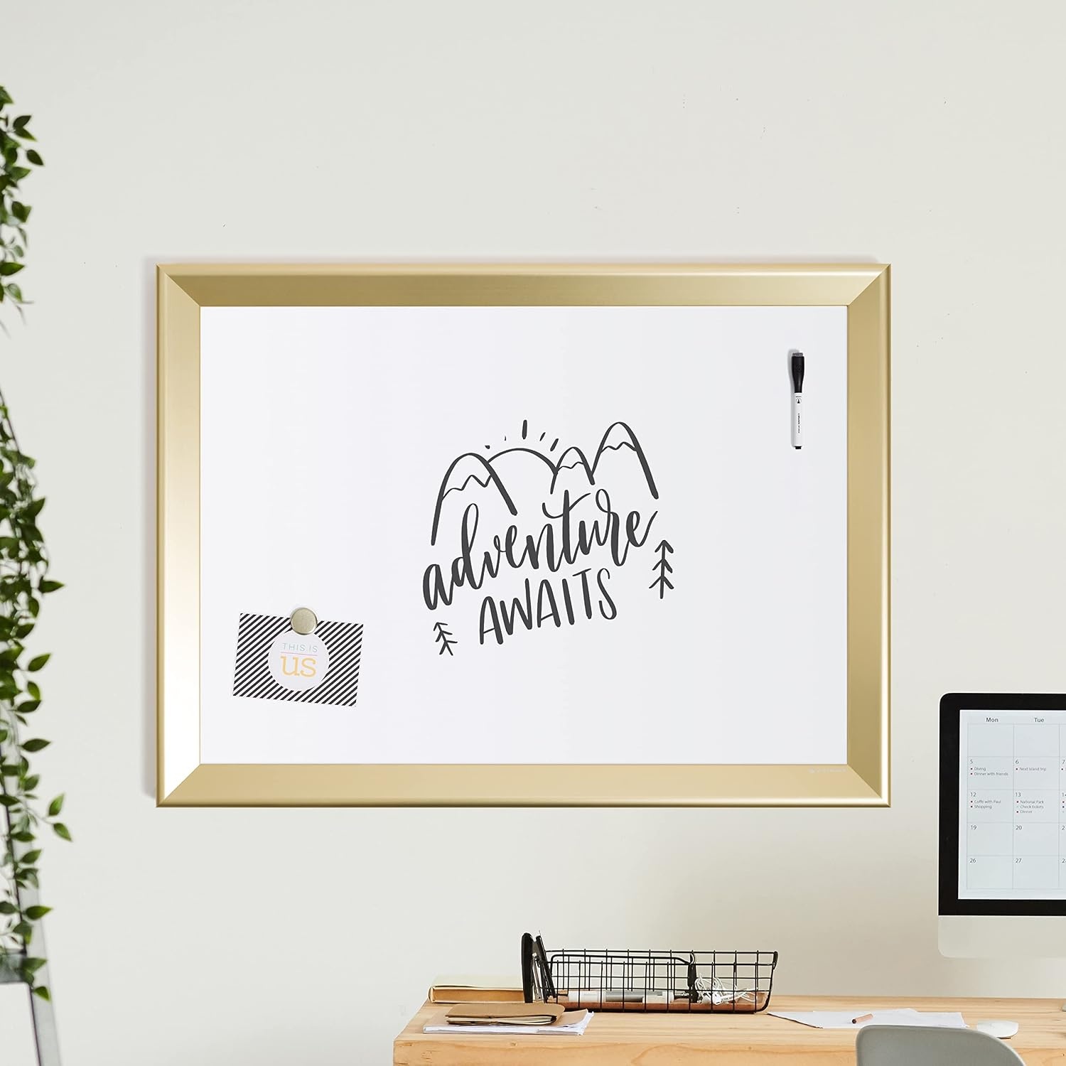 image:imageU Brands Dry Erase Board White Board 36 x 48 Inches Bold Angle Gold Frame35 x 47