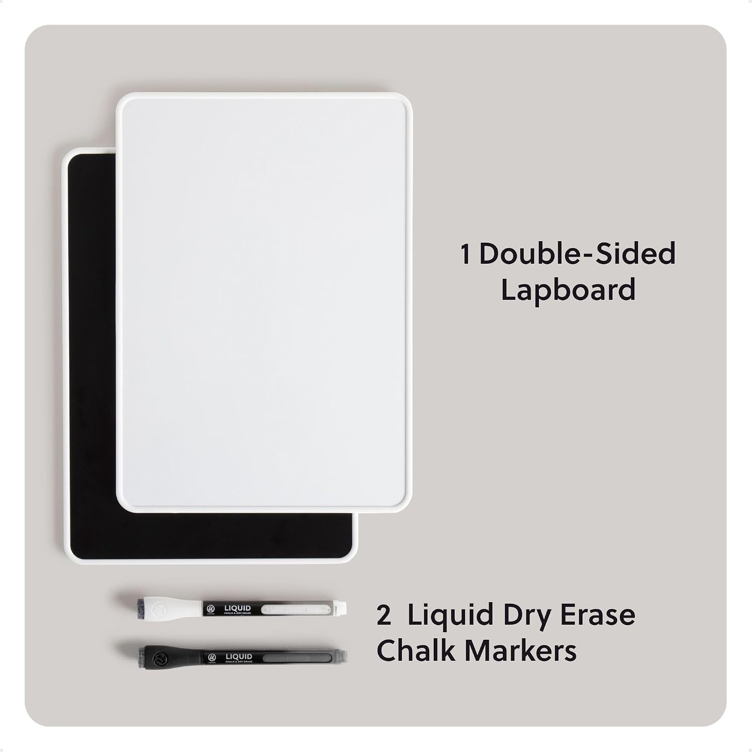 image:imageU Brands Dry Erase Lap Board Set 12 x 9 Small Whiteboard Includes 6 Markers and 6 Erasers 6 Count1 Count Double Sided White