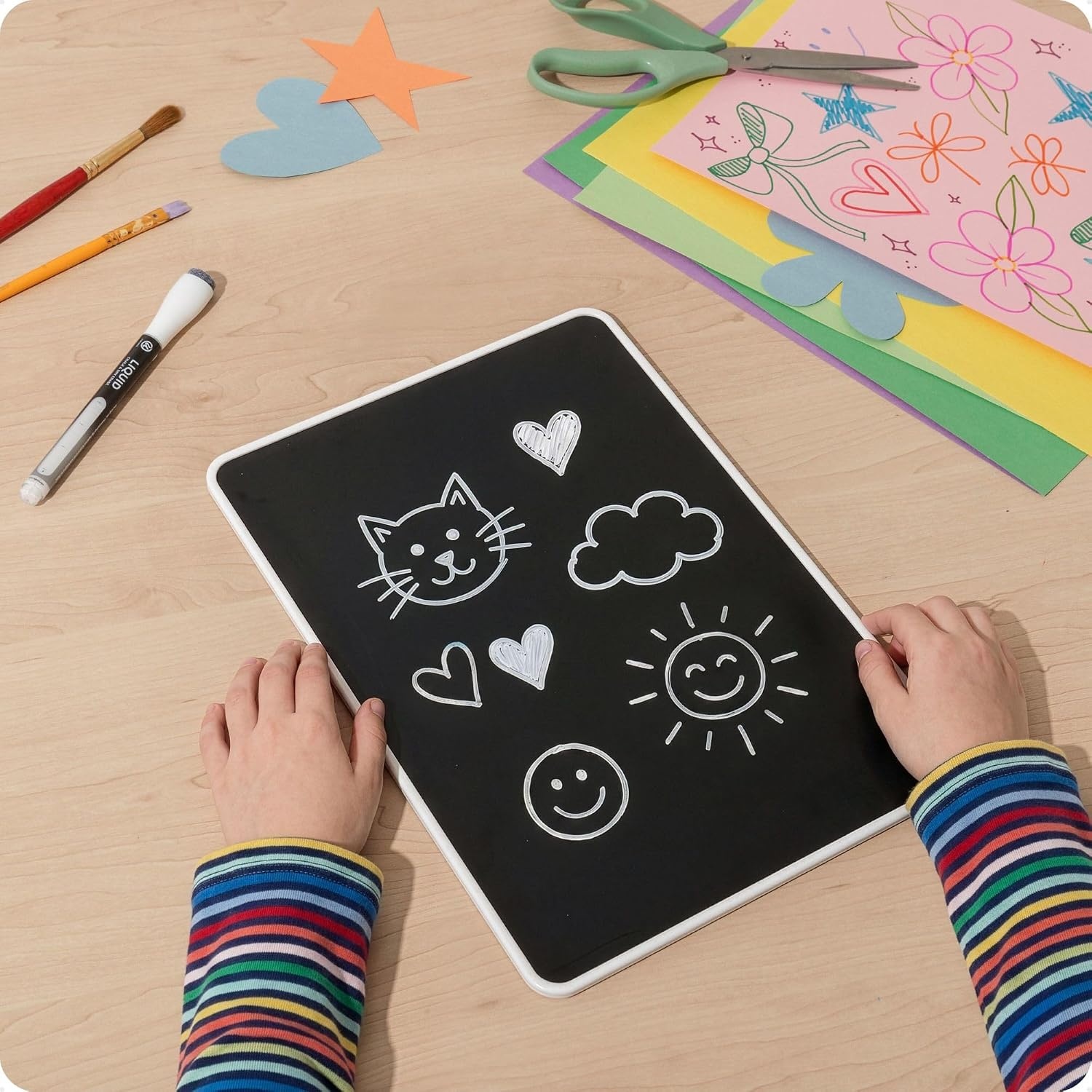 image:imageU Brands Dry Erase Lap Board Set 12 x 9 Small Whiteboard Includes 6 Markers and 6 Erasers 6 Count1 Count Double Sided White