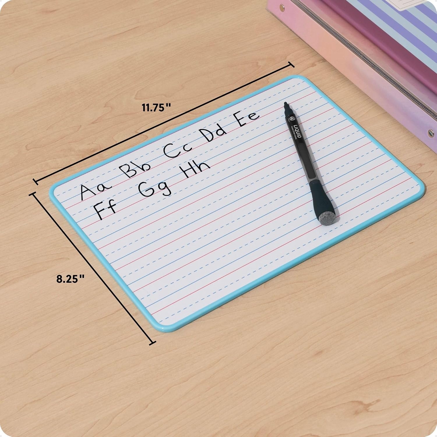 image:imageU Brands Dry Erase Lap Board Set 12 x 9 Small Whiteboard Includes 6 Markers and 6 Erasers 6 Count1 Count Double Sided Ruled Blue