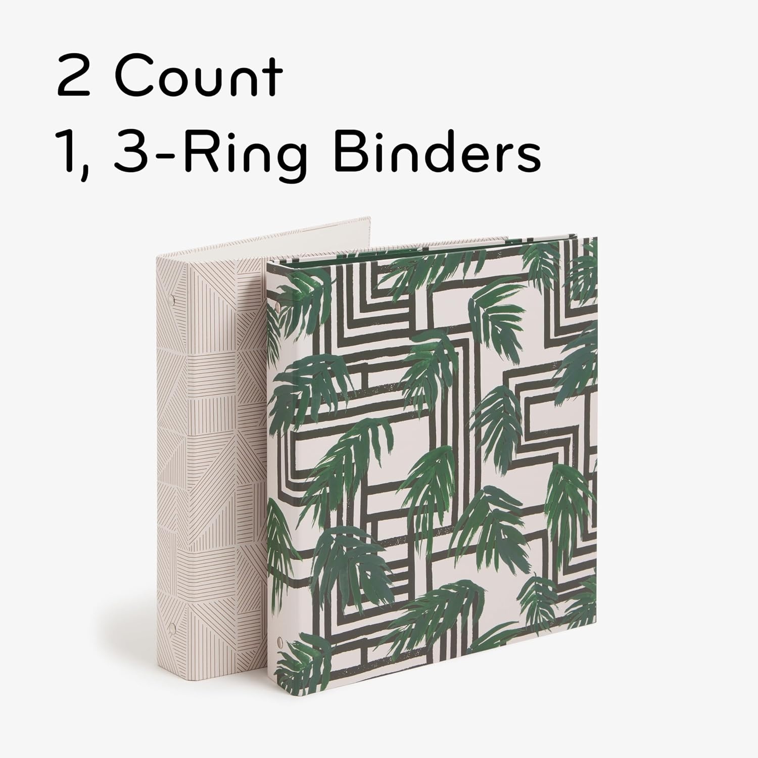 image:imageU Brands EcoConscious 1 Binders Set of 2 Lush Stripes Prints Silver Metal ORings