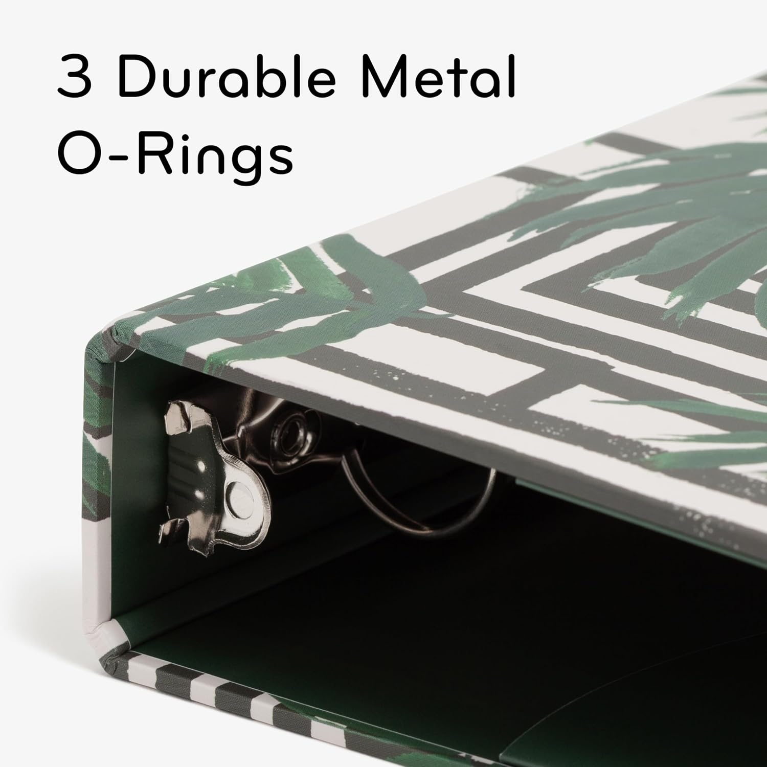 image:imageU Brands EcoConscious 1 Binders Set of 2 Lush Stripes Prints Silver Metal ORings