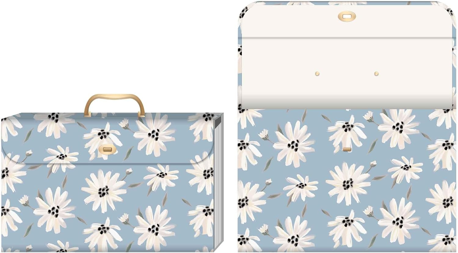image:imageU Brands Expanding 19 Pocket Fashion File Folder Blue Gilded Spring 154 x 105