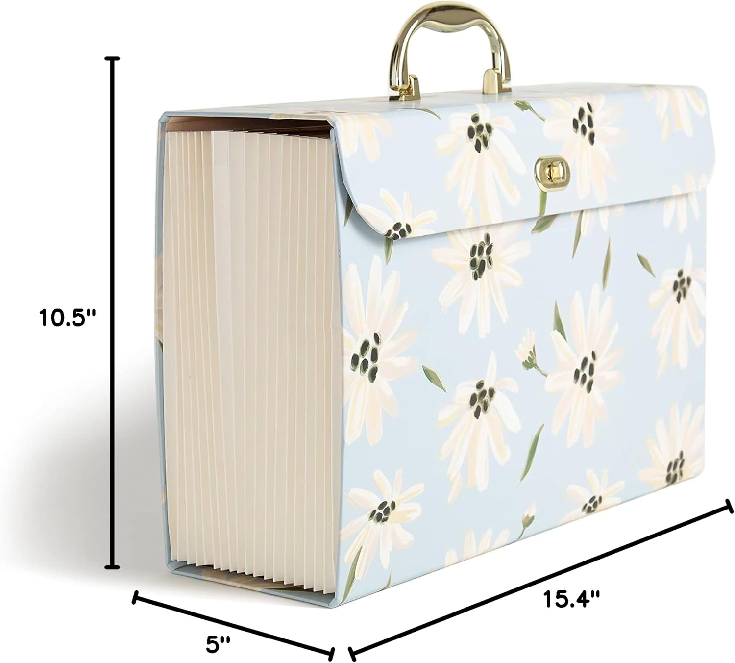 image:imageU Brands Expanding 19 Pocket Fashion File Folder Blue Gilded Spring 154 x 105