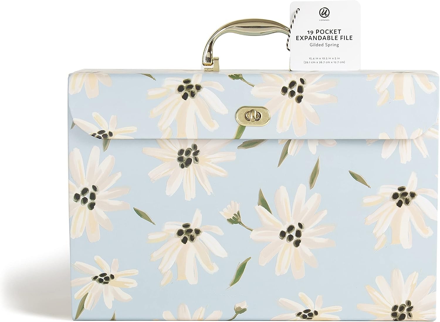 image:imageU Brands Expanding 19 Pocket Fashion File Folder Blue Gilded Spring 154 x 105