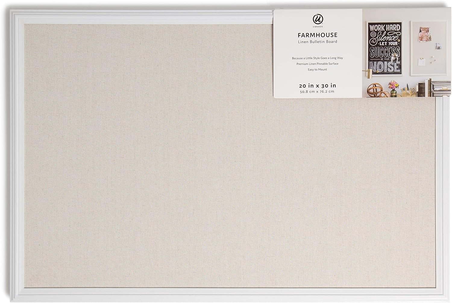 image:imageU Brands Farmhouse Board Linen Pin Board 30 x 2020 inches x 30 inches