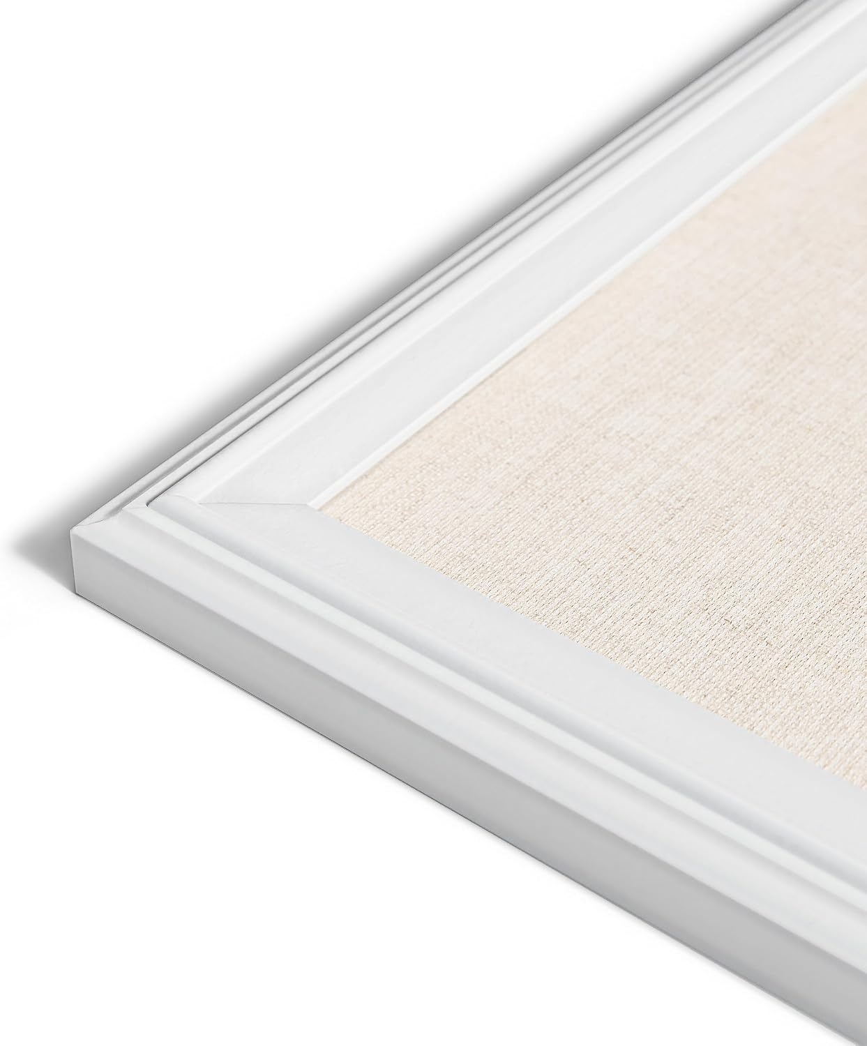 image:imageU Brands Farmhouse Bulletin Board Linen Covered Corkboard with White Wood Frame 30 x 20 6711U0001Board New