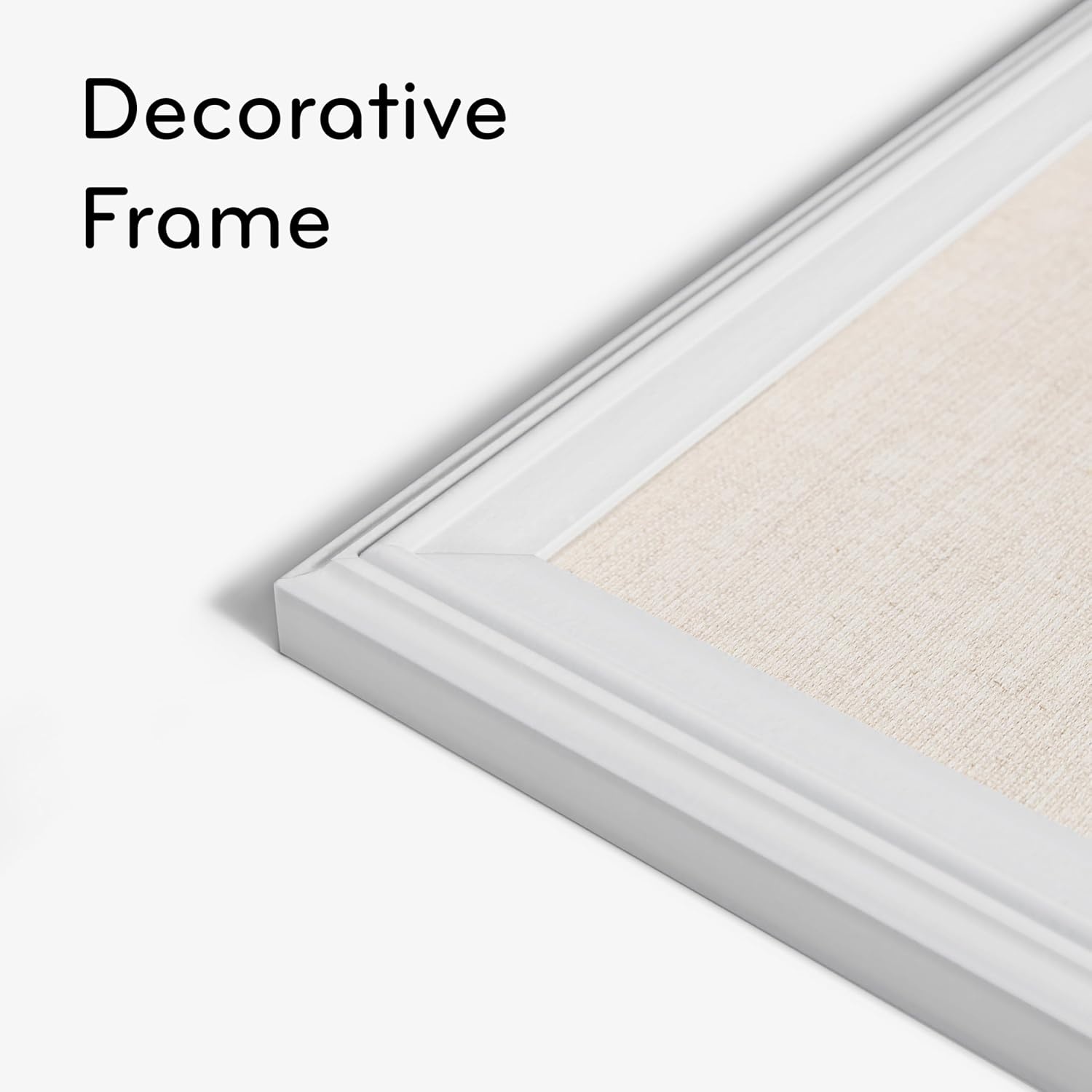 image:imageU Brands Farmhouse Linen Bulletin Board 40 x 30 White Wood Style Frame Industrial Grade Pinning Surface24x18 Natural Linen