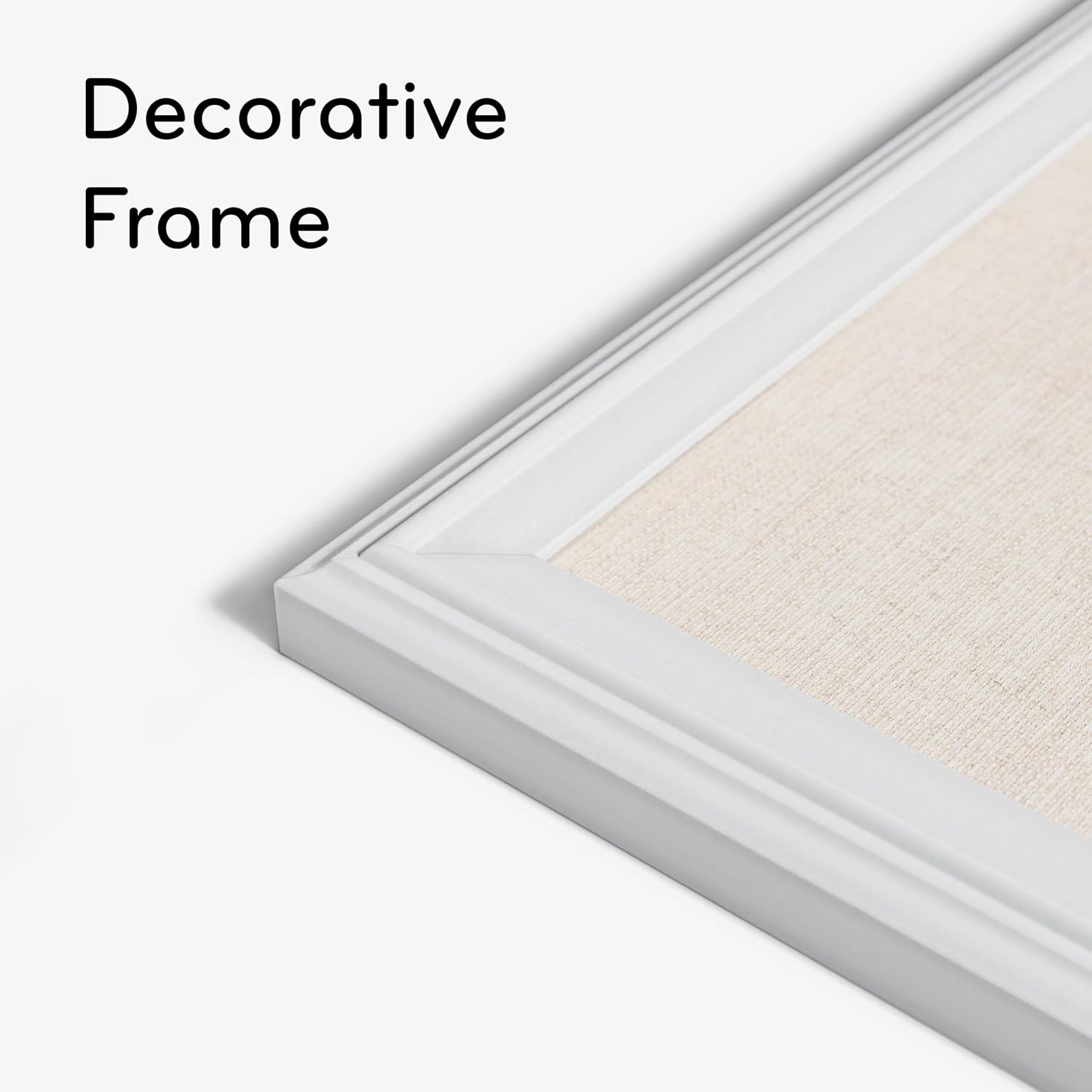image:imageU Brands Farmhouse Linen Bulletin Board 40 x 30 White Wood Style Frame Industrial Grade Pinning Surface30x20 Natural Linen