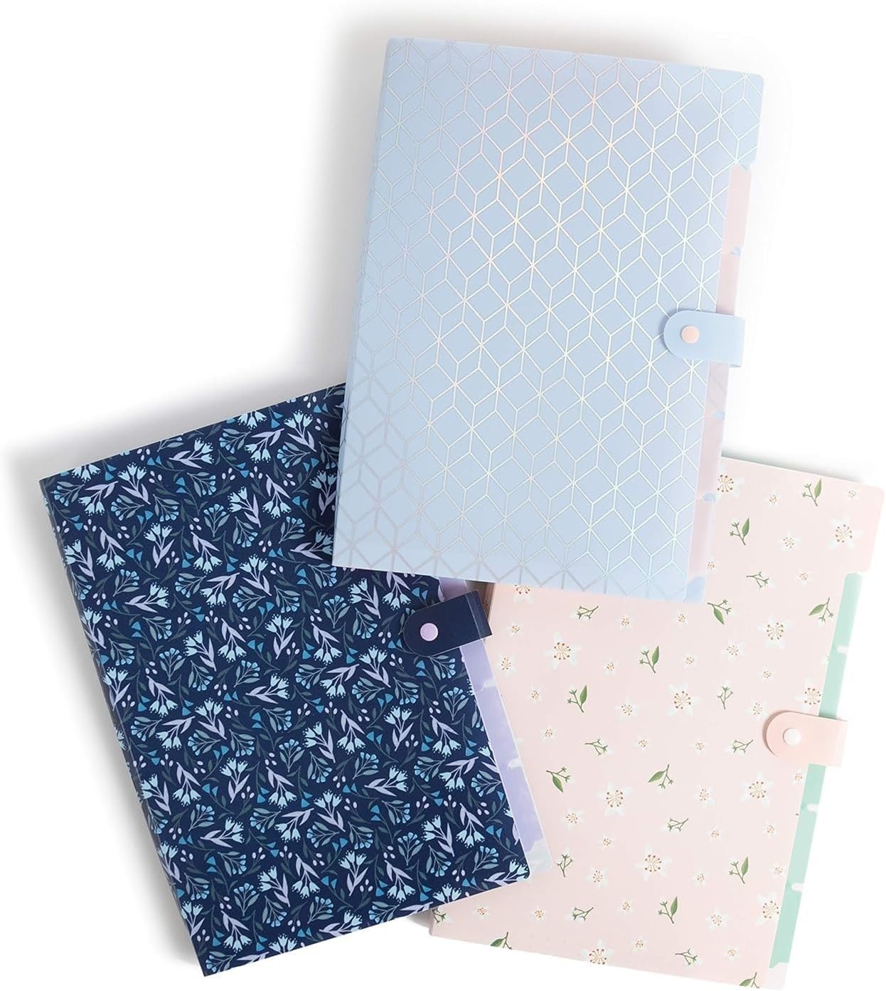 image:imageU Brands Fashion Expanding File Folder Poly 5Pocket Folder Pastel Ombre 3 Pack 3451U0112Elevated Patterns