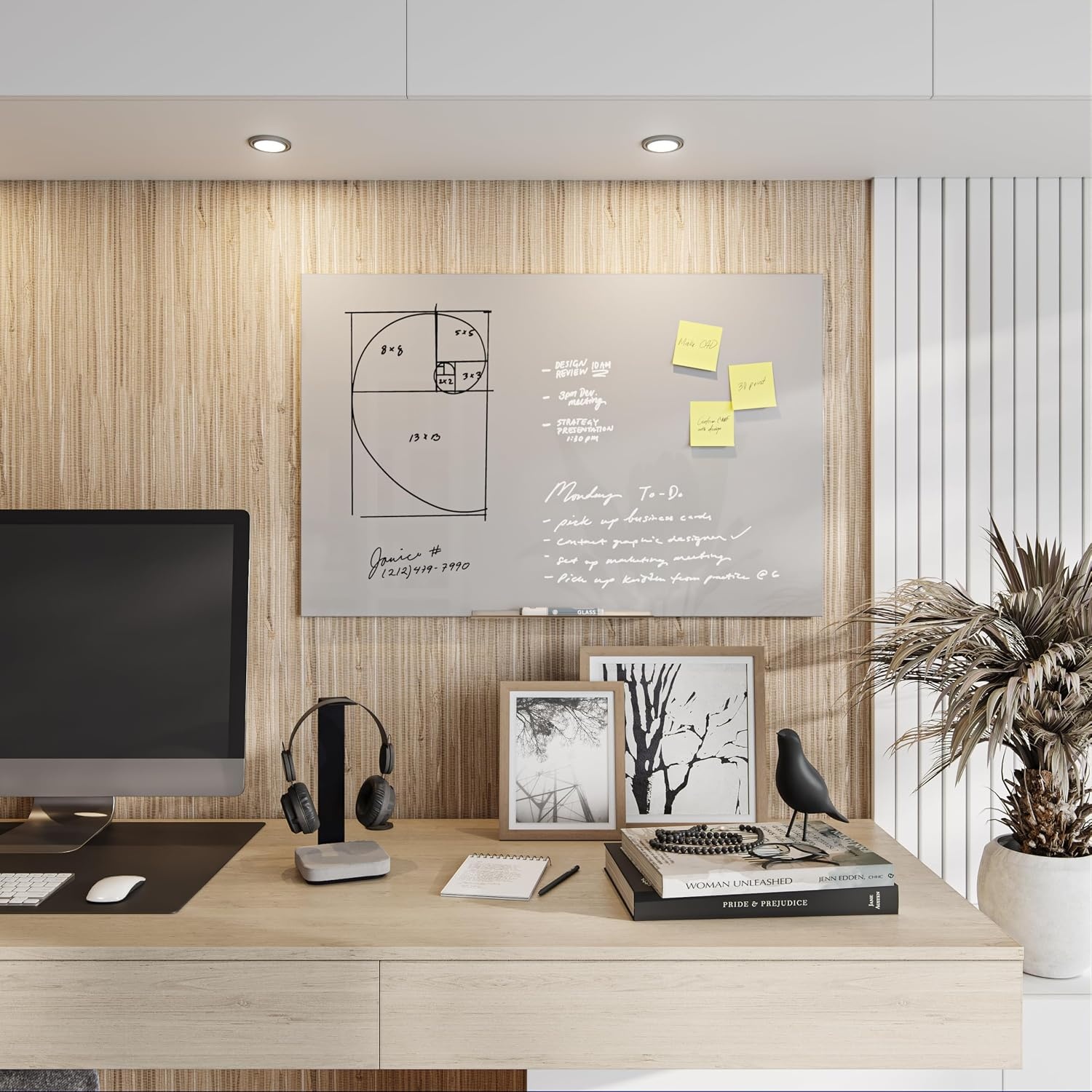 image:imageU Brands Floating NonMagnetic Glass DryErase Board 48 X 36 Gray Surface Frameless Includes 30 Tray and Liquid Chalk Marker 2908U000136W x 24H