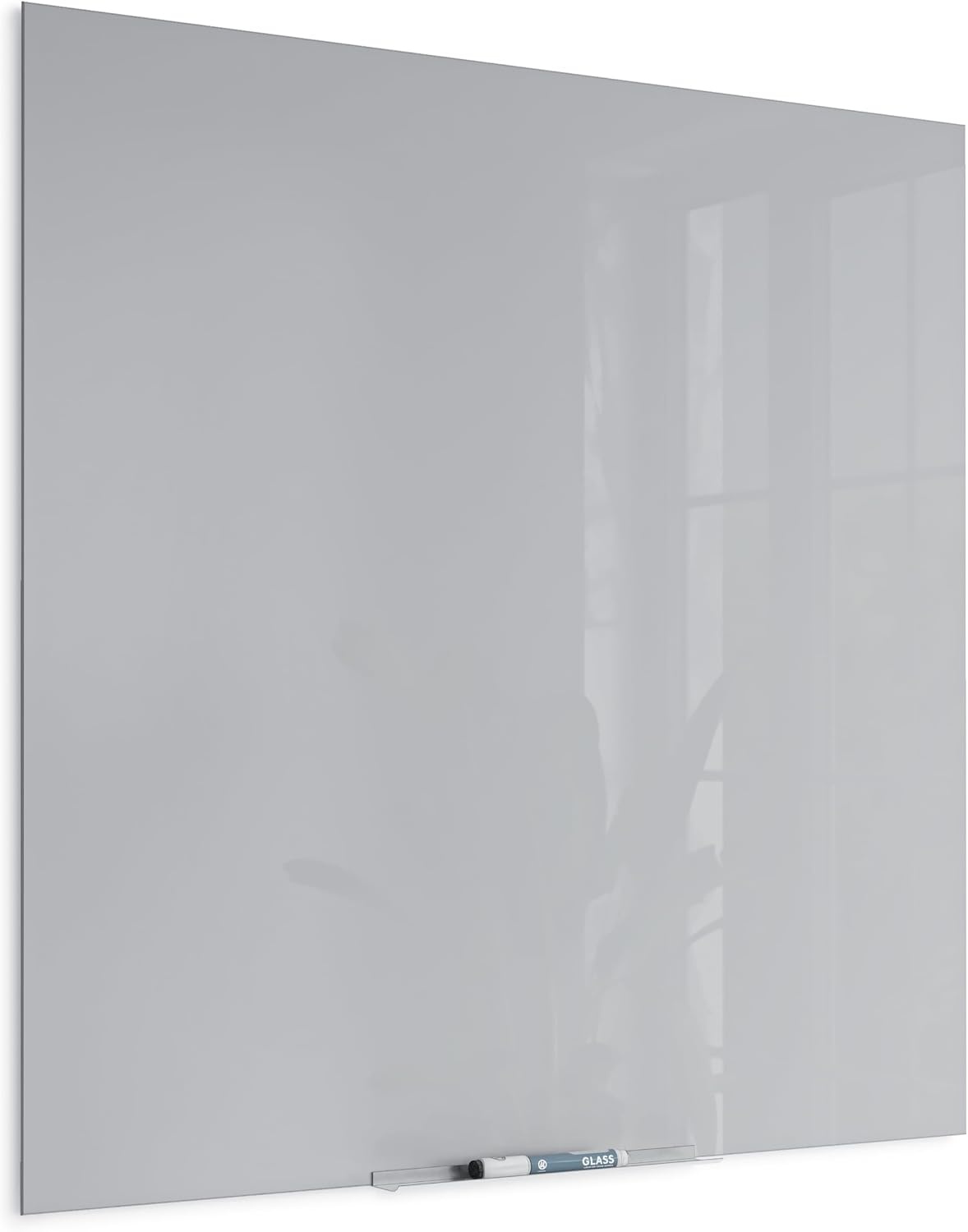 image:imageU Brands Floating NonMagnetic Glass DryErase Board 48 X 36 Gray Surface Frameless Includes 30 Tray and Liquid Chalk Marker 2908U000136W x 36H