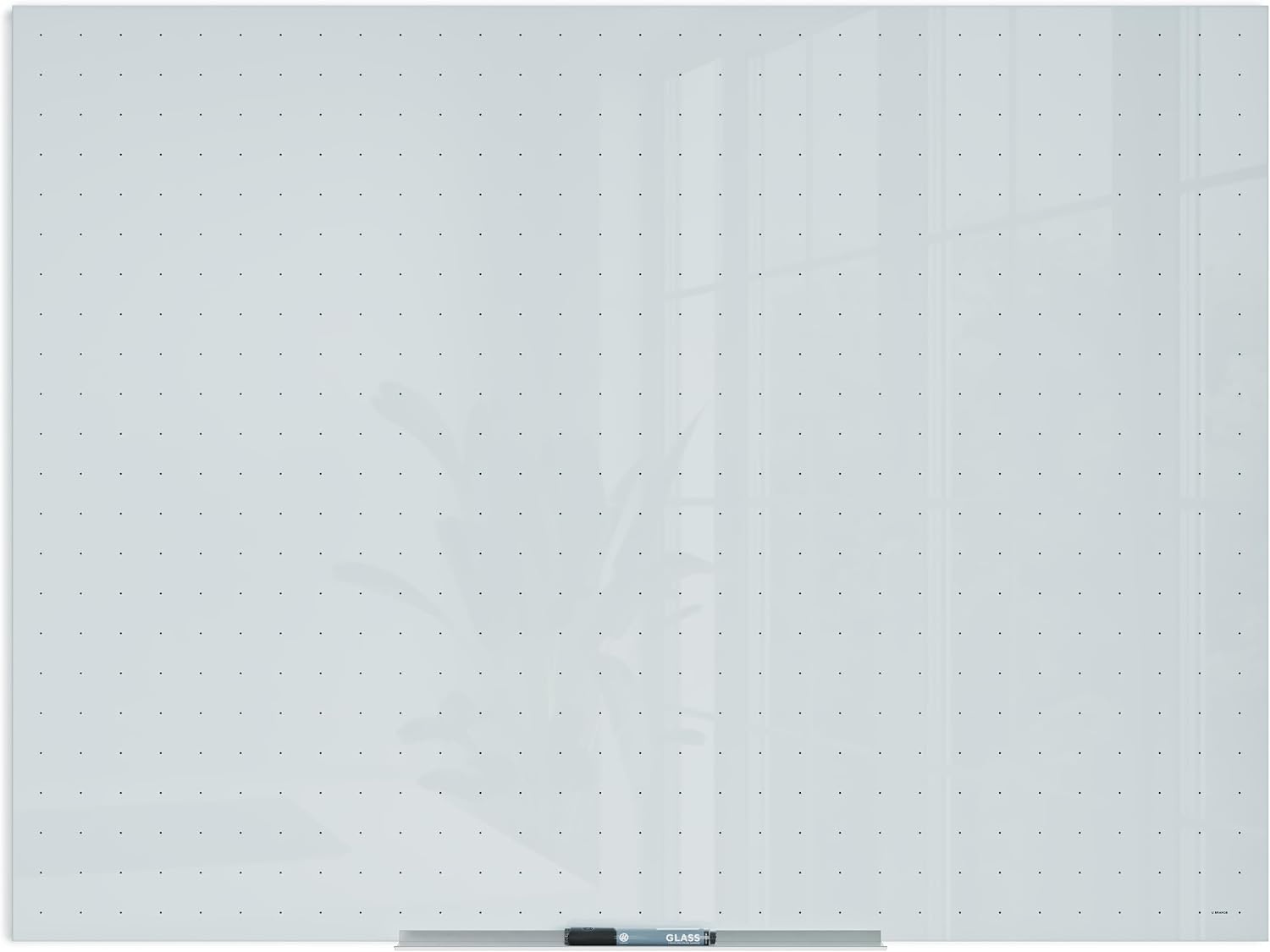 image:imageU Brands Glass Dry Erase Board 24 x 36 3x2 White Frosted Surface with Ghost Grid Frameless Includes Marker48W x 36H