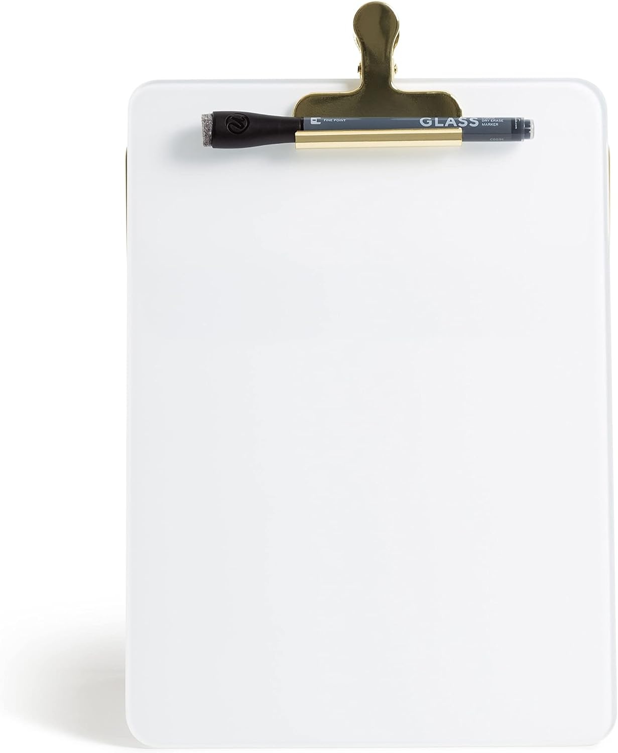 image:imageU Brands Glass DryErase Desktop Easel Tempered Glass Gold Metal Stand Removable Clip85W x 11H Pack of 2