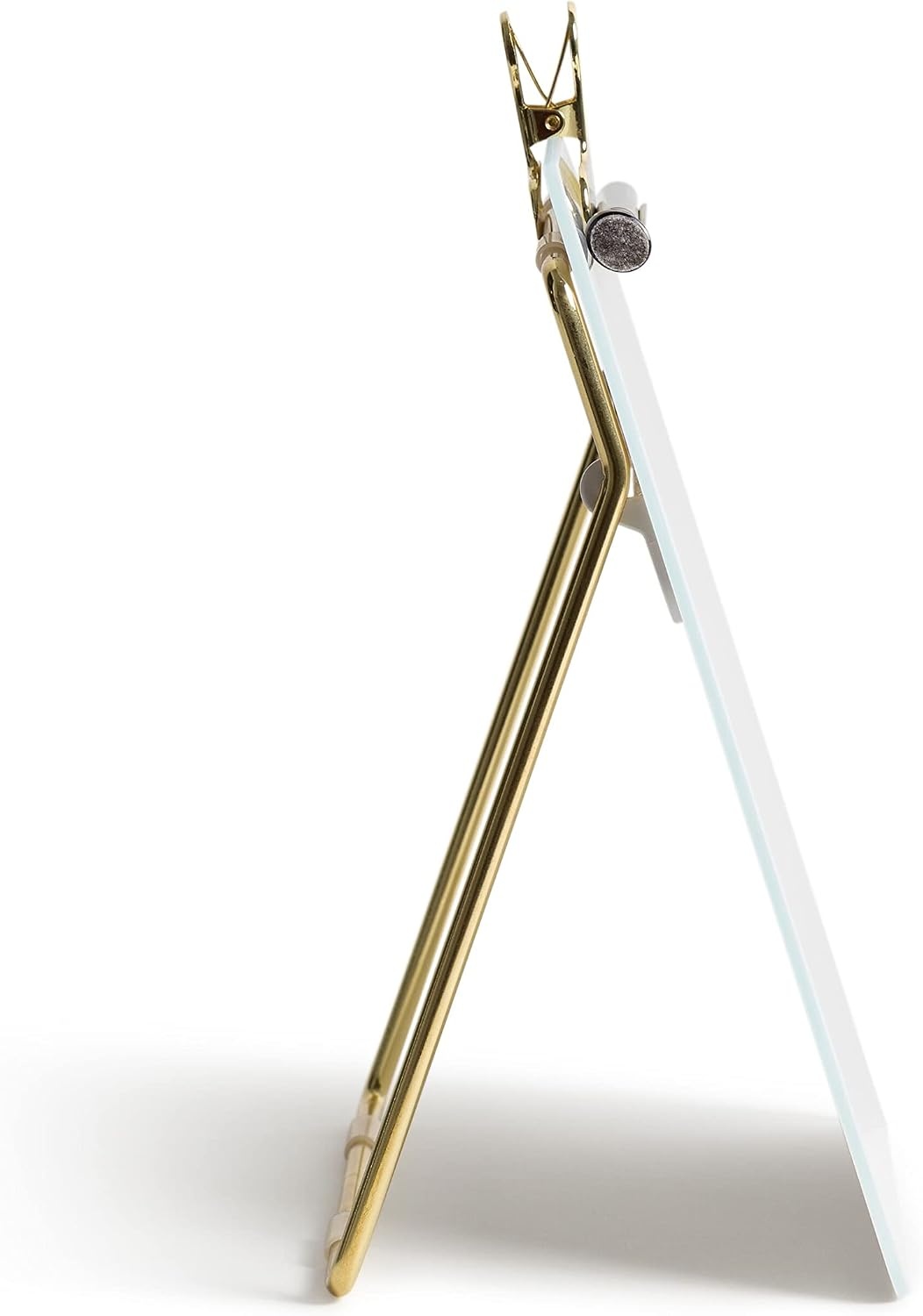 image:imageU Brands Glass DryErase Desktop Easel Tempered Glass Gold Metal Stand Removable Clip9W x 117H