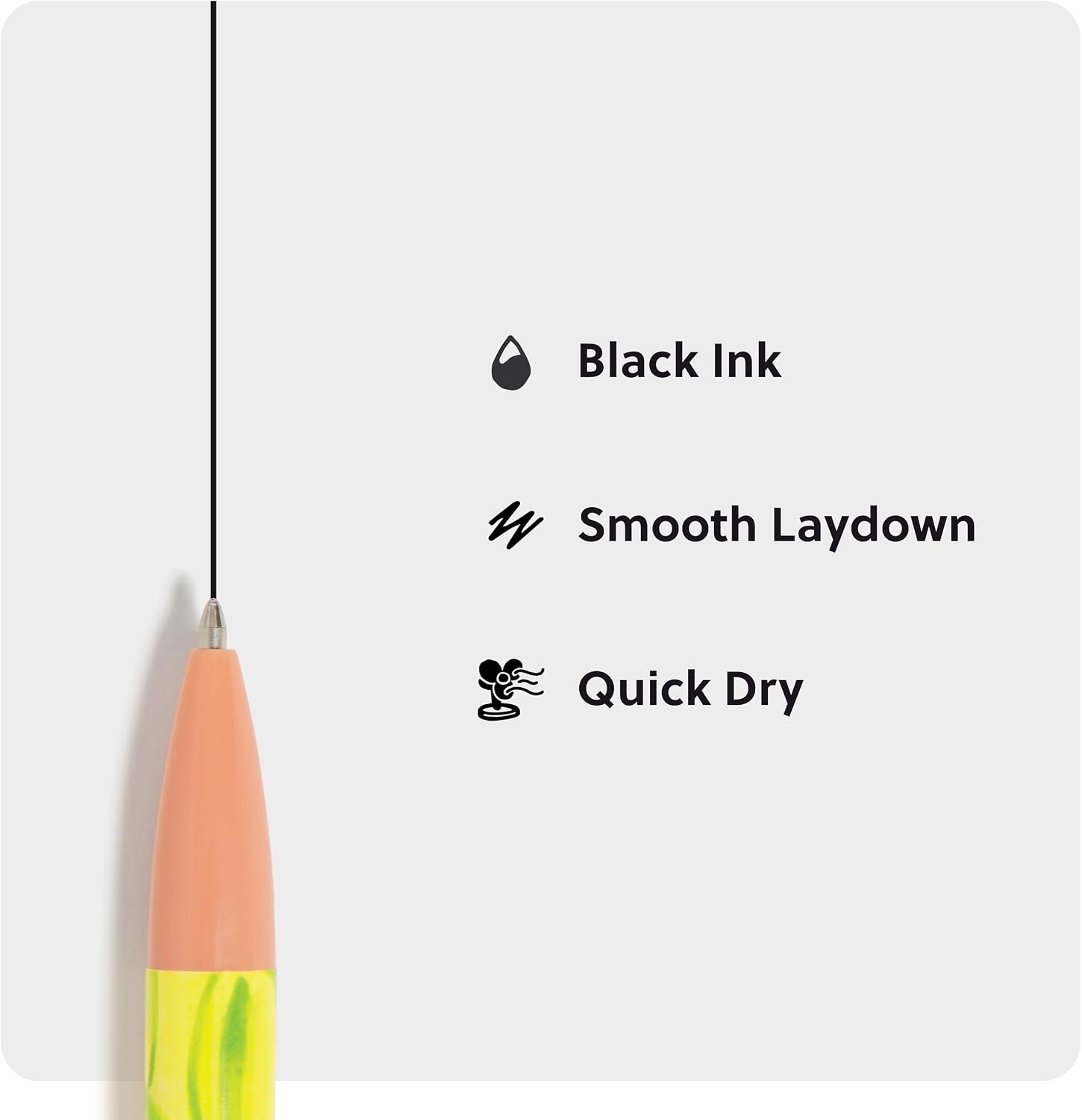 image:imageU Brands Laguna Ballpoint Pens 6 Count Foil Dots Bold 10mm Point Black InkArtist Touch