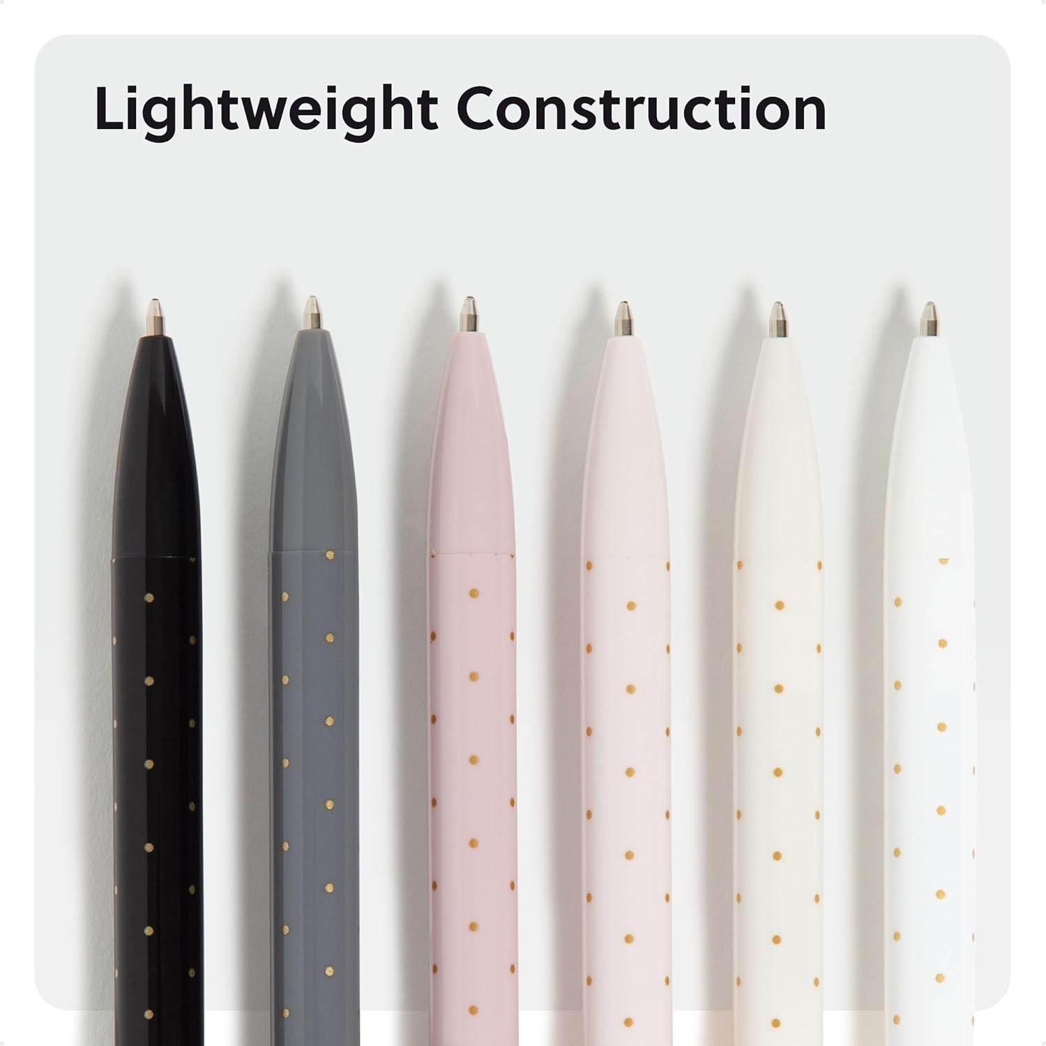 image:imageU Brands Laguna Ballpoint Pens 6 Count Foil Dots Bold 10mm Point Black InkFoil Dots