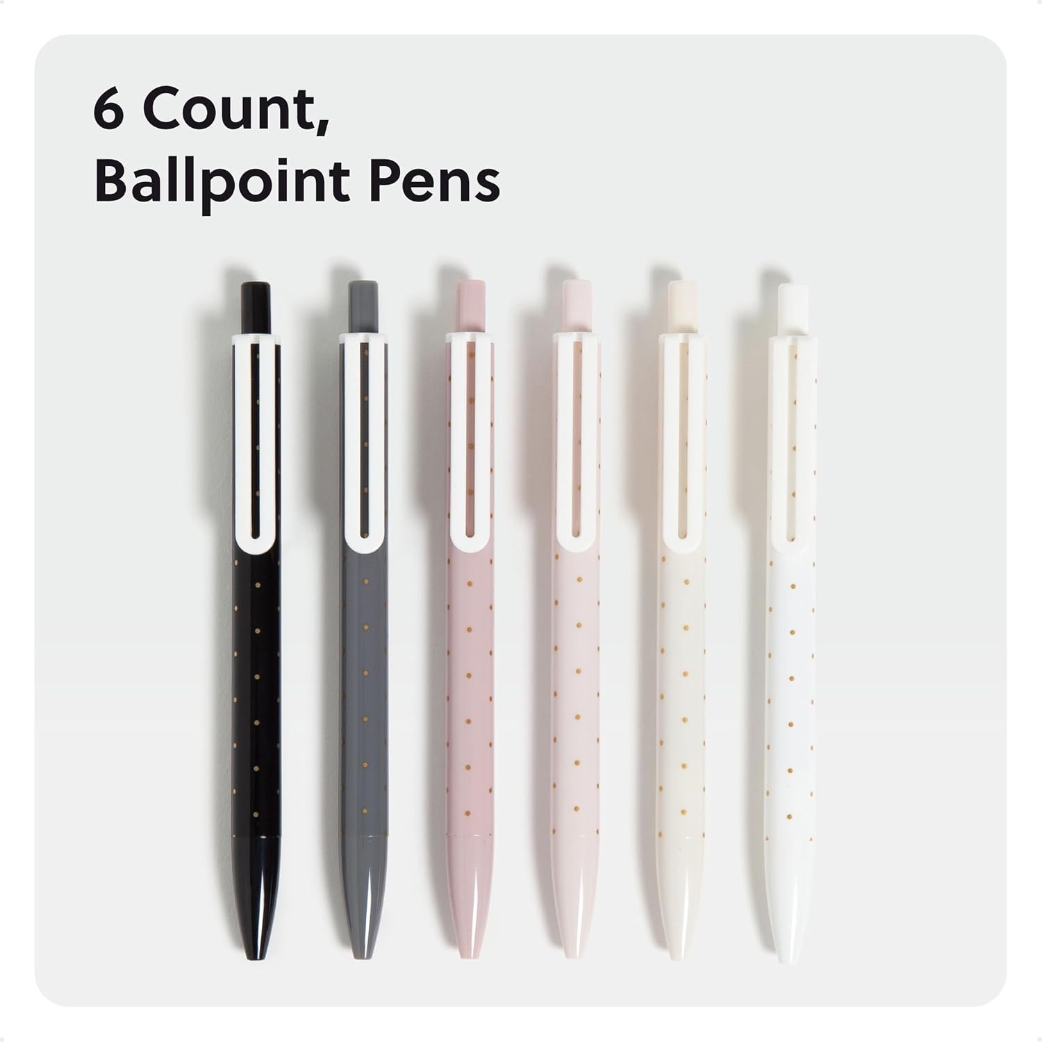 image:imageU Brands Laguna Ballpoint Pens 6 Count Foil Dots Bold 10mm Point Black InkFoil Dots