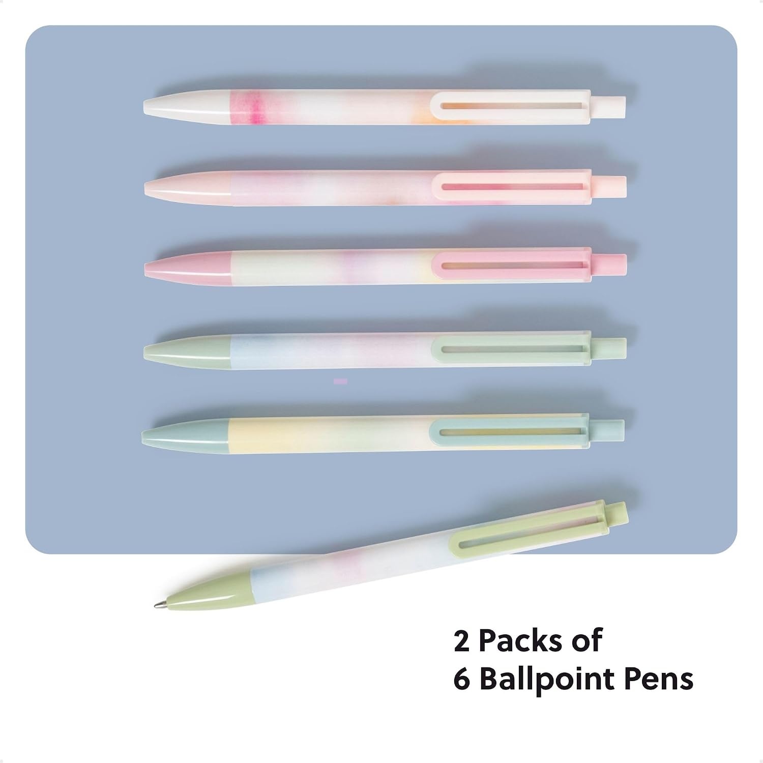 image:imageU Brands Laguna Ballpoint Pens 6 Count Foil Dots Bold 10mm Point Black InkLoose Florals