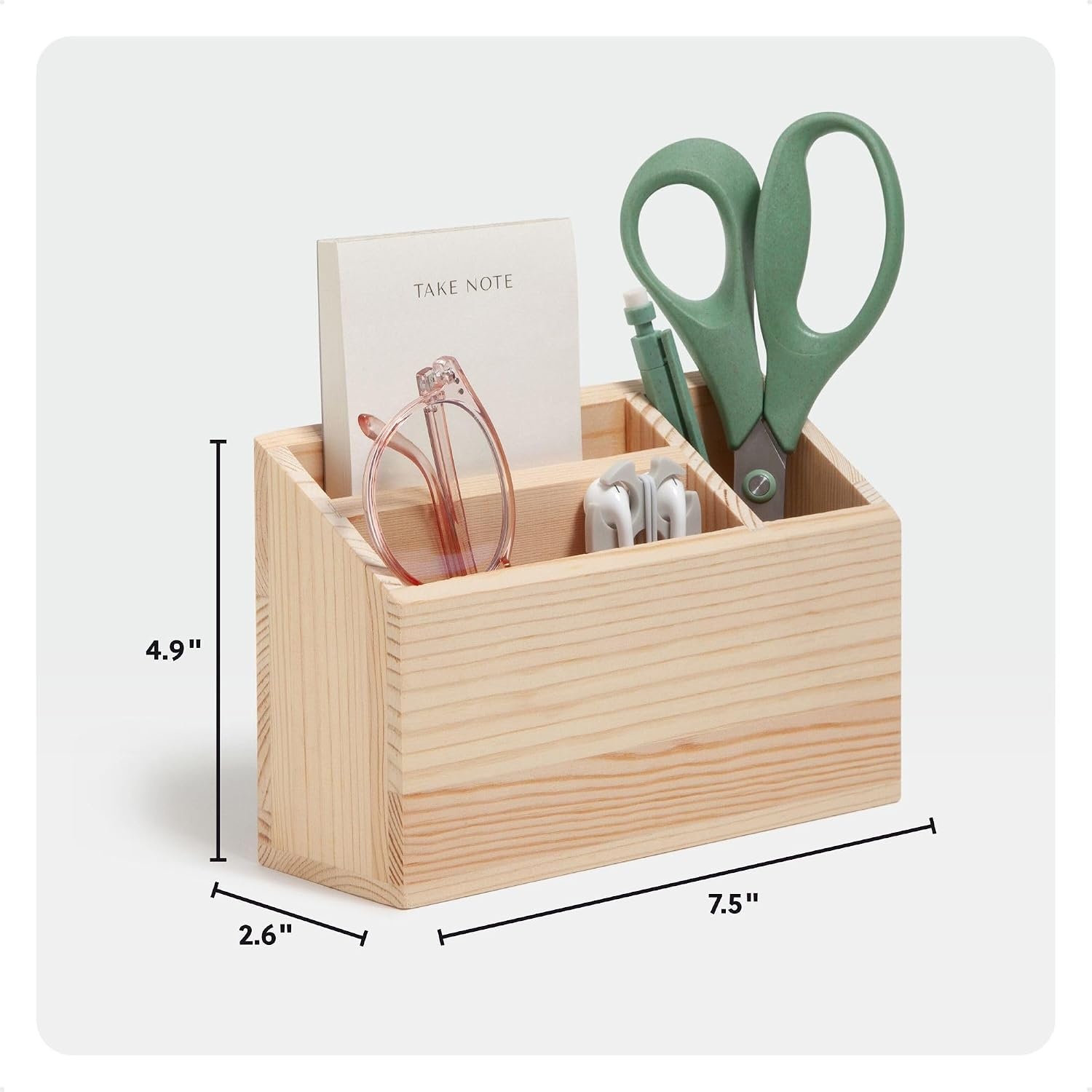 image:imageU Brands Large Magnetic Pen and Dry Erase Marker Holder Whiteboard Marker Holder Magnetic Organizer for School Lockers 75 x 255 x 5 Pine Wood Magnetic Locker Organizer