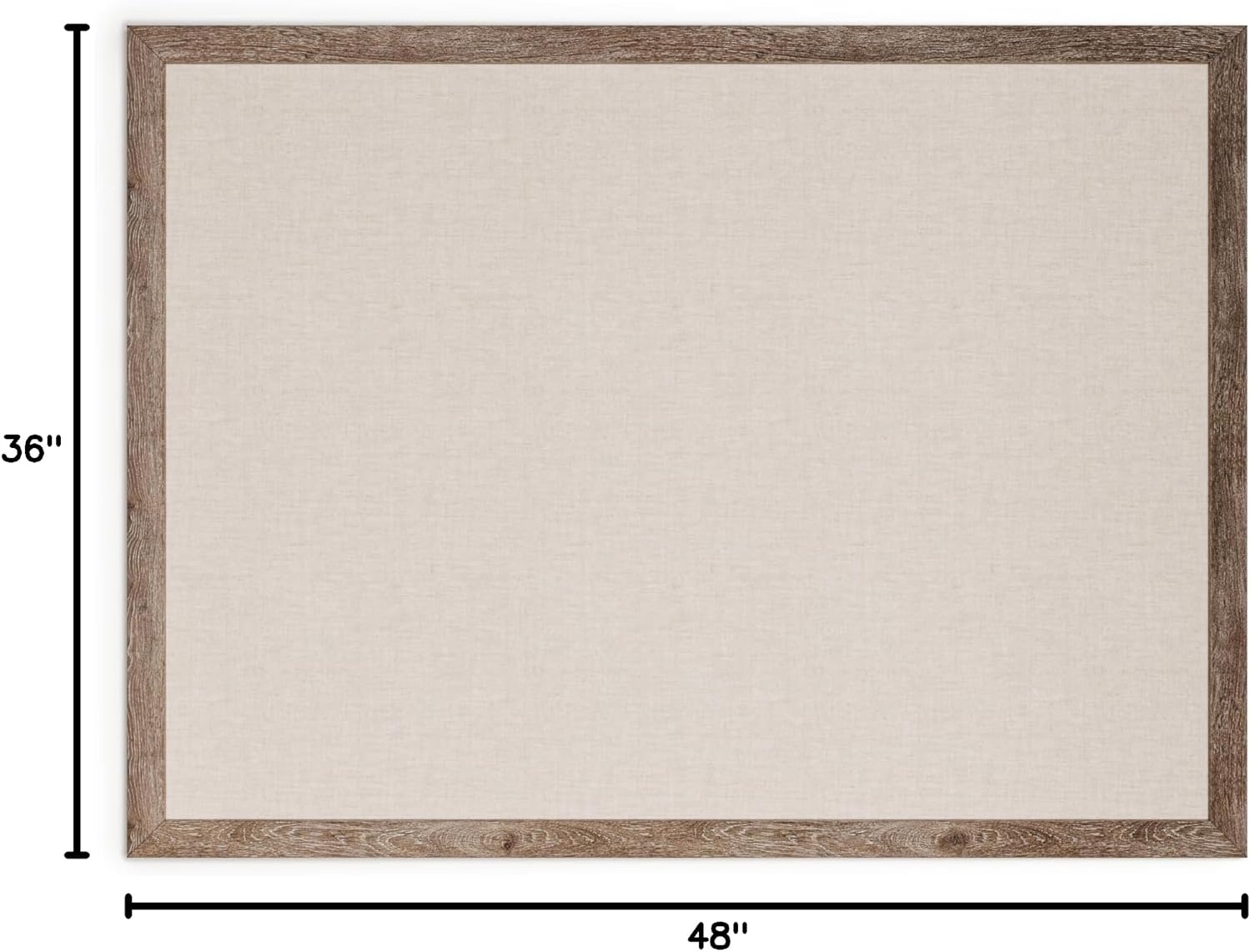 image:imageU Brands Linen Bulletin Board 36 x 48 Rustic Wood Style Frame Industrial Grade Pinning Surface36 x 48