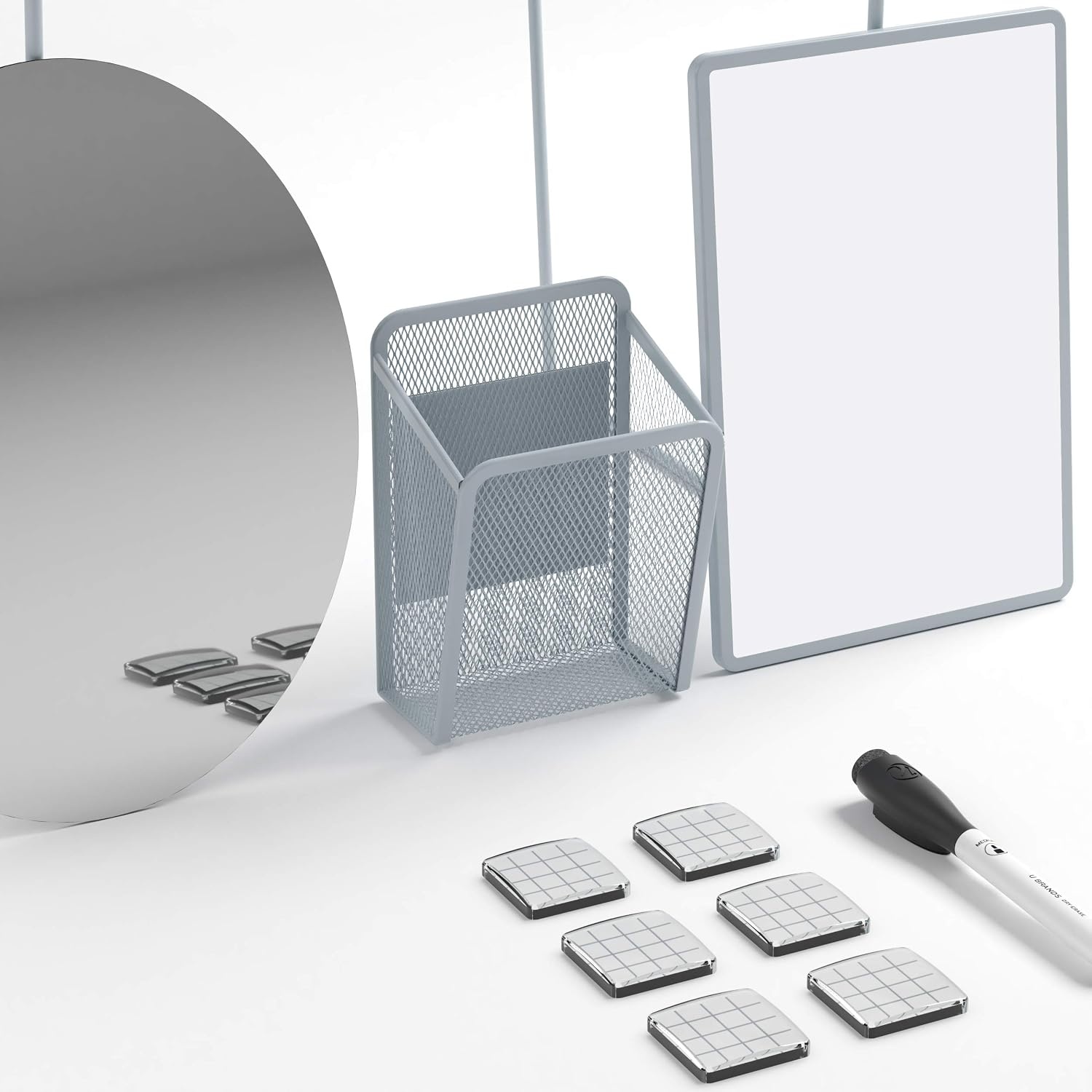 image:imageU Brands Locker Organizer and Decorating Kit Back to School Essentials Grey 11Piece Includes Shelf Whiteboard and Other AccessoriesGrey