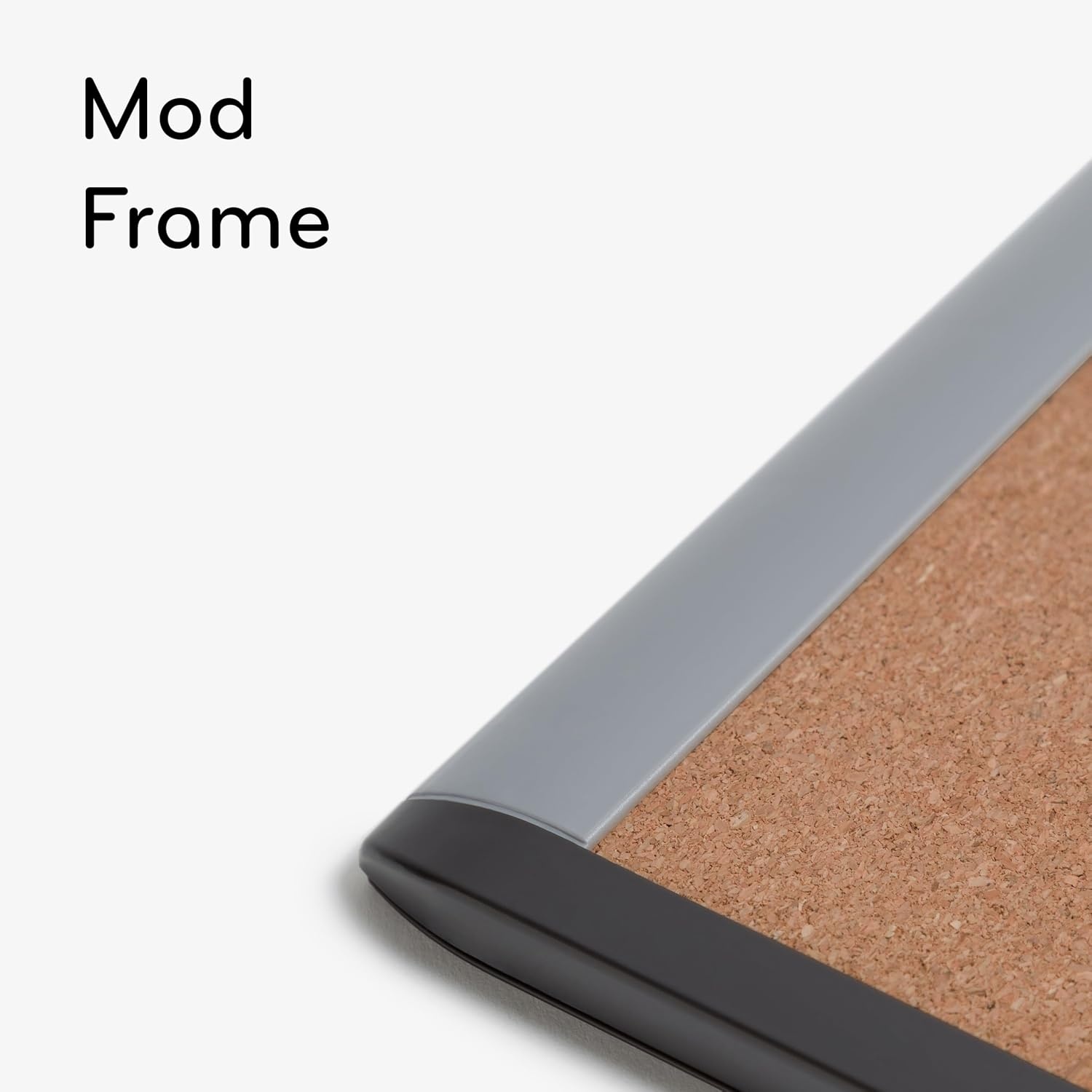image:imageU Brands MOD Cork Bulletin Board 16 x 20 Black and Gray Frame Industrial Grade Pinning Surface Includes Push Pins
