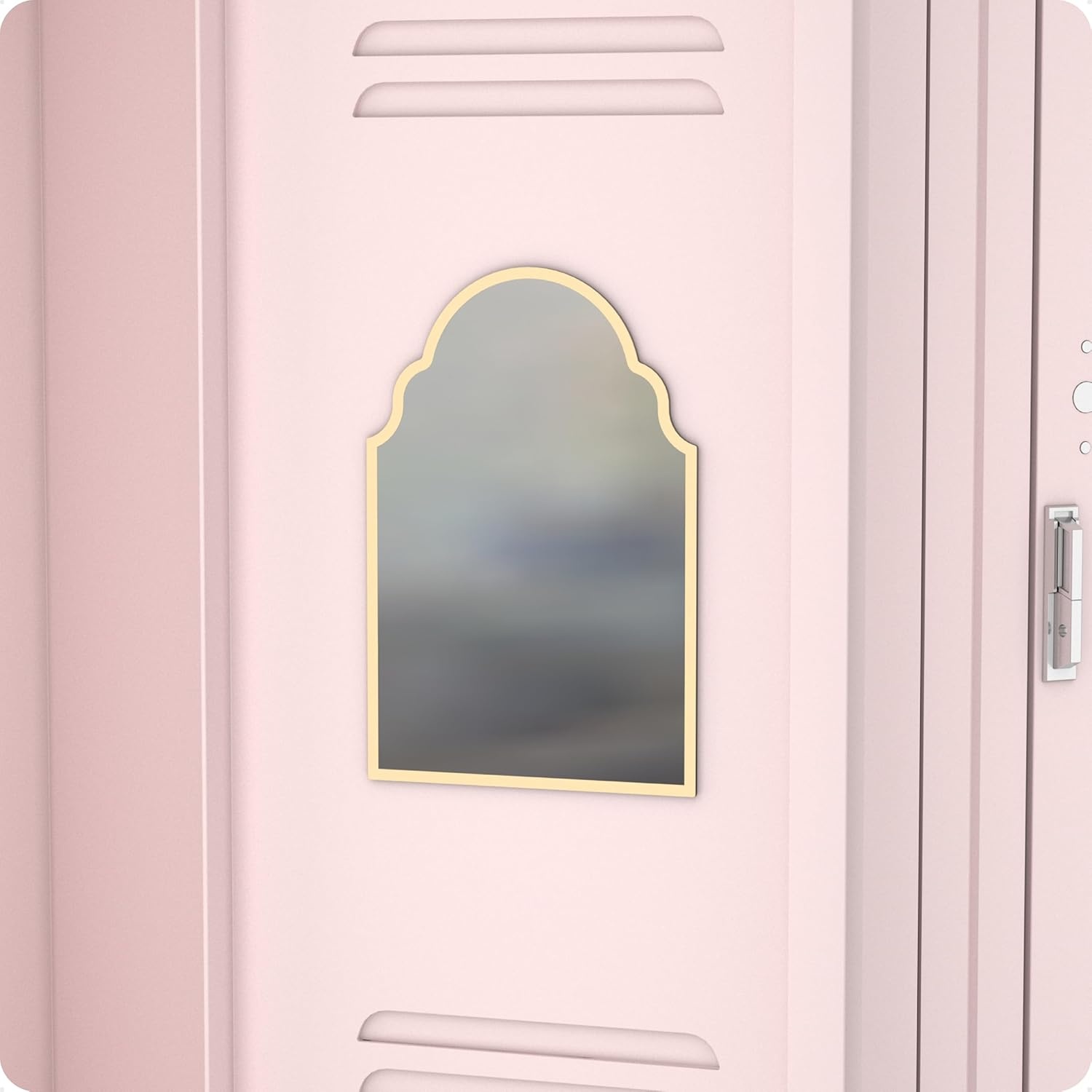 image:imageU Brands Magnetic Arch Gold Framed Locker Mirror 9 x 6 Gold Border