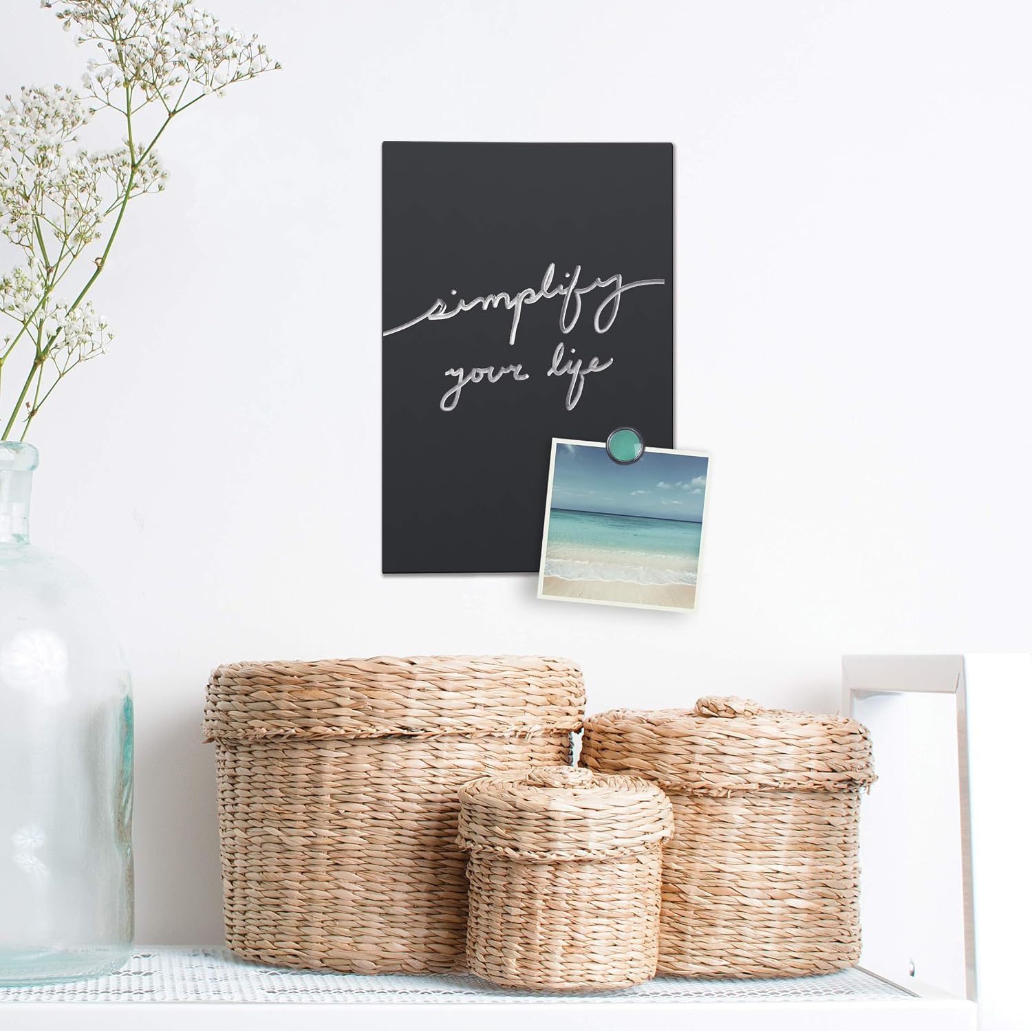 image:imageU Brands Magnetic Chalkboard 11 x 155 Frameless Premium Matte Surface Includes Marker and Magnet