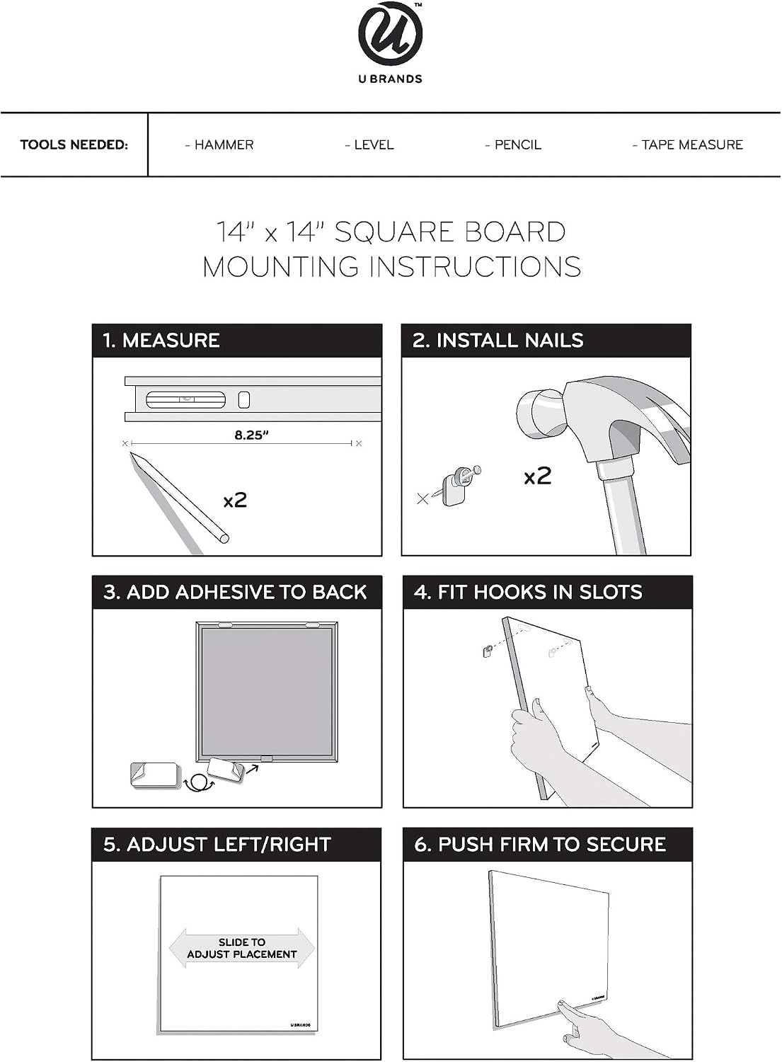 image:imageU Brands Magnetic Chalkboard 11 x 155 Frameless Premium Matte Surface Includes Marker and Magnet