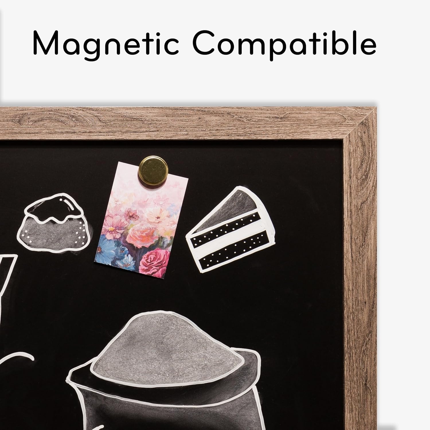 image:imageU Brands Magnetic Chalkboard 24 x 36 Rustic Wood Frame Premium Matte Surface23W x 35H