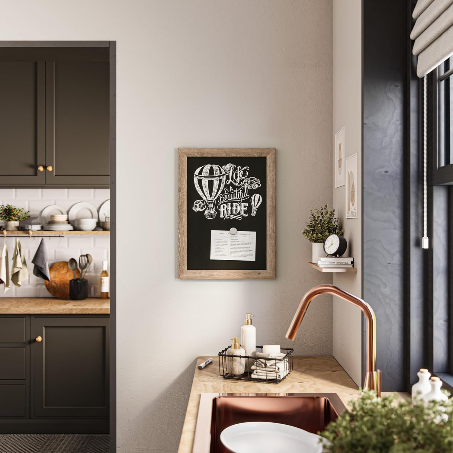 image:imageU Brands Magnetic Chalkboard 24 x 36 Rustic Wood Frame Premium Matte Surface24W x 18H