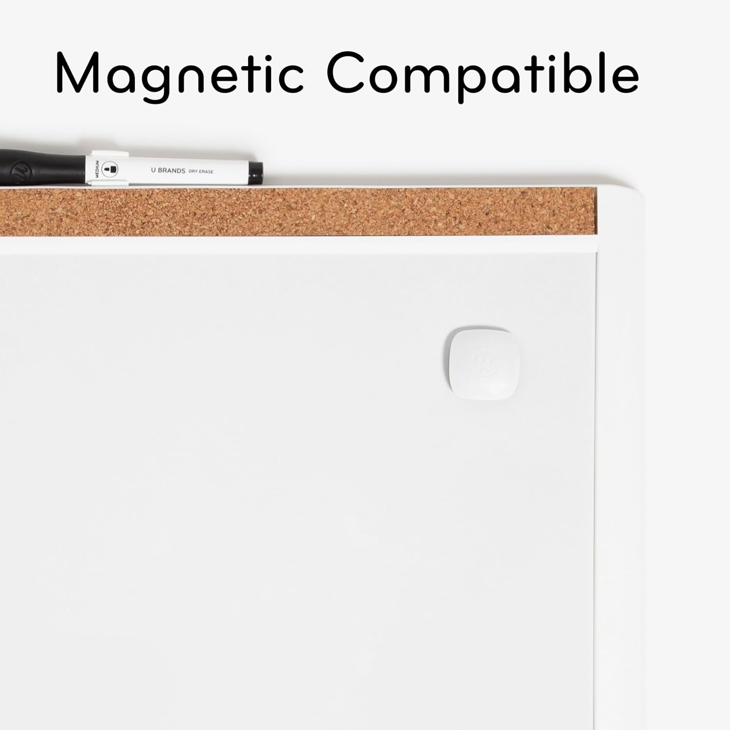 image:imageU Brands Magnetic Dry Erase Board White Board 16 x 20 White PinIt Frame Includes Marker and MagnetWhite