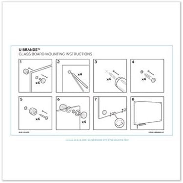 image:imageU Brands Magnetic Dry Erase Board White Board Office Supplies White with Eraser Markers Magnet 18 Tray 4mm 36 x 3635W x 35H