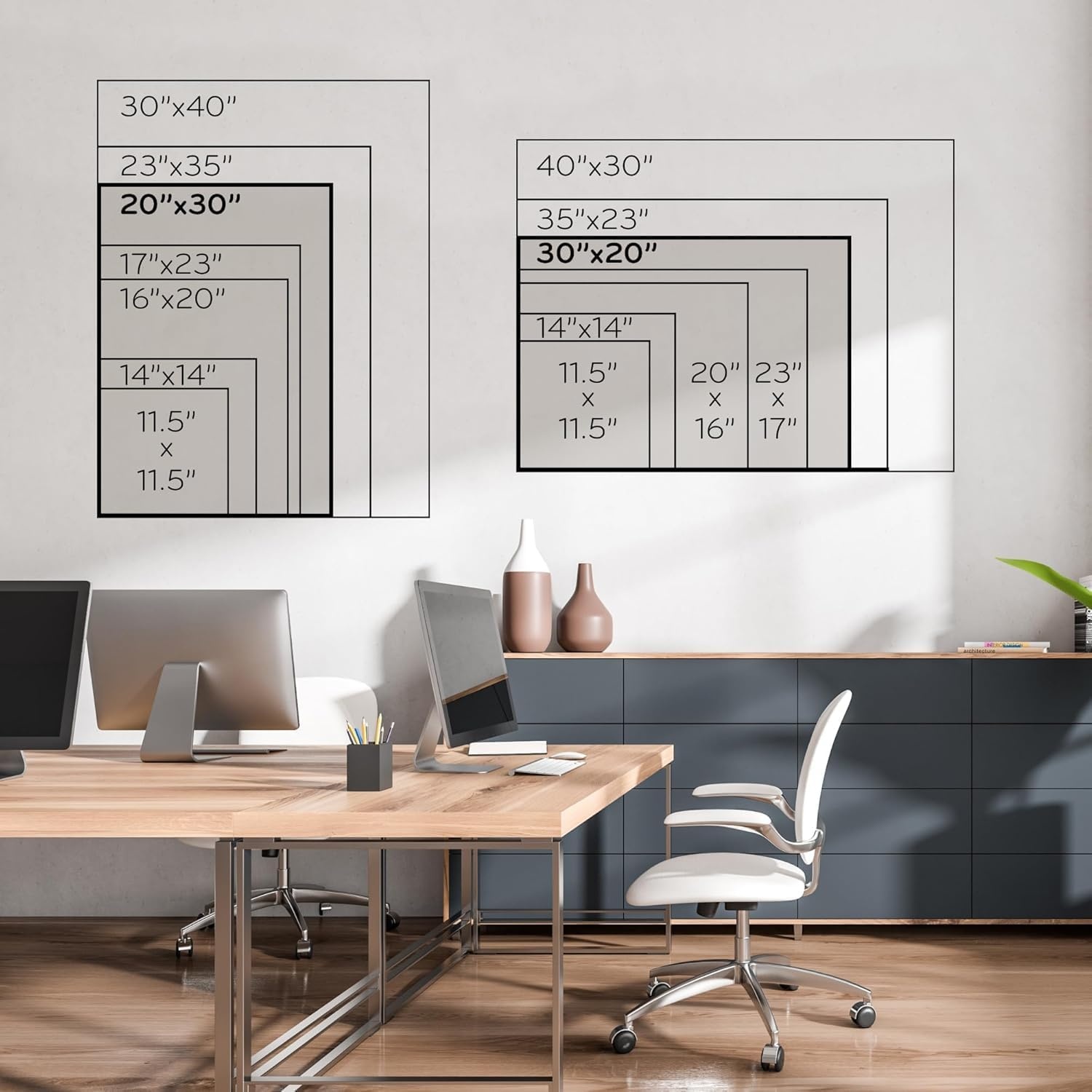 image:imageU Brands Magnetic Dry Erase Calendar White Board 30 x 20 White Wood Style Frame Includes Magnets30W x 20H