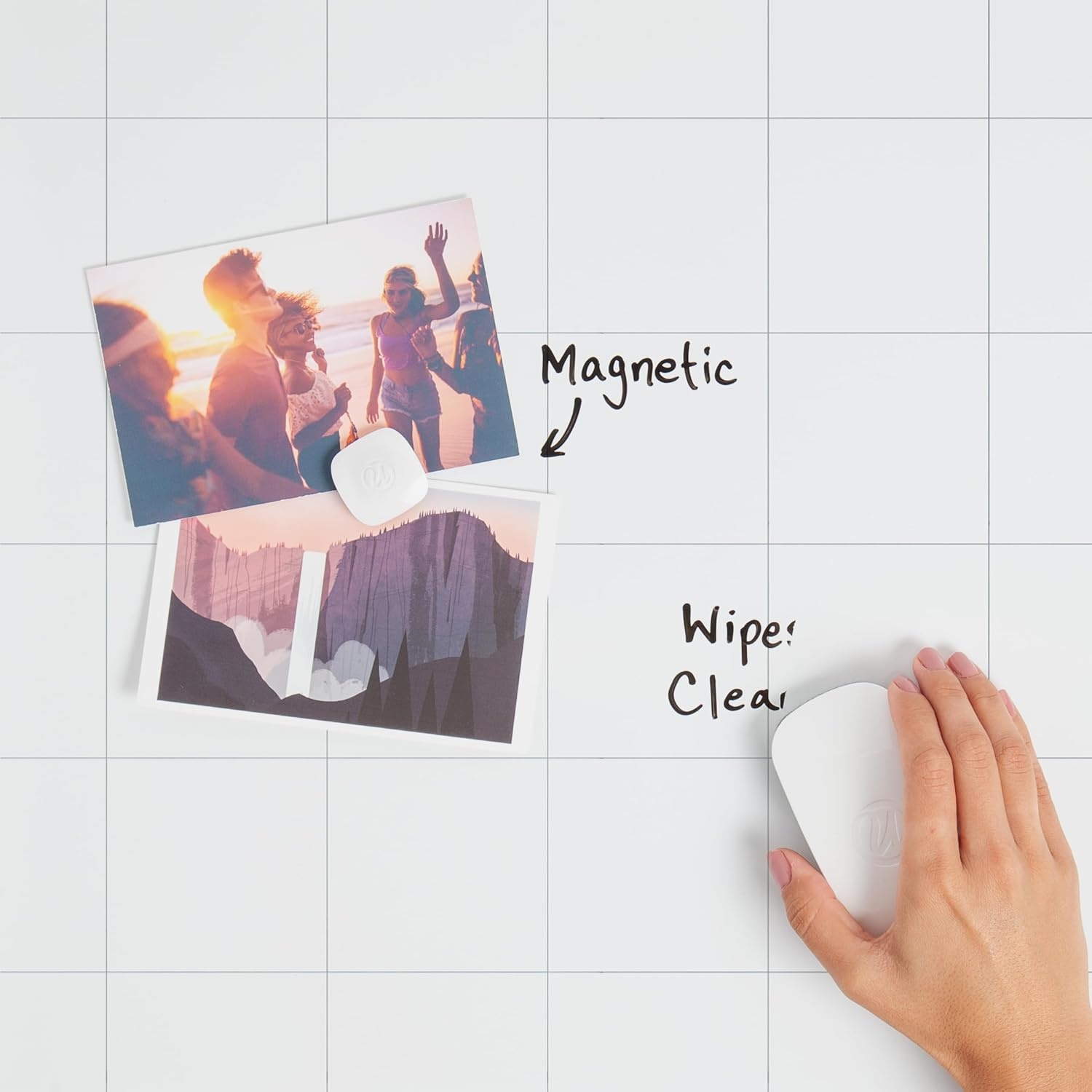 image:imageU Brands Magnetic Dry Erase Calendar White Board 30 x 20 White Wood Style Frame Includes Magnets30W x 20H