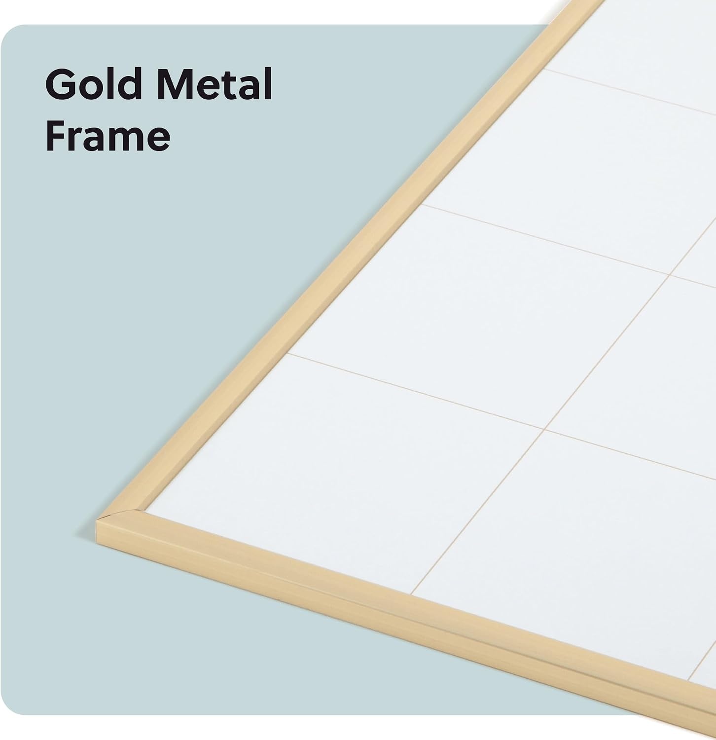 image:imageU Brands Magnetic Dry Erase Monthly Calendar Whiteboard 16 x 20 Gold Aluminum Frame Wall Mounted Planner for Office Home and Classroom Includes Marker and MagnetGold Frame