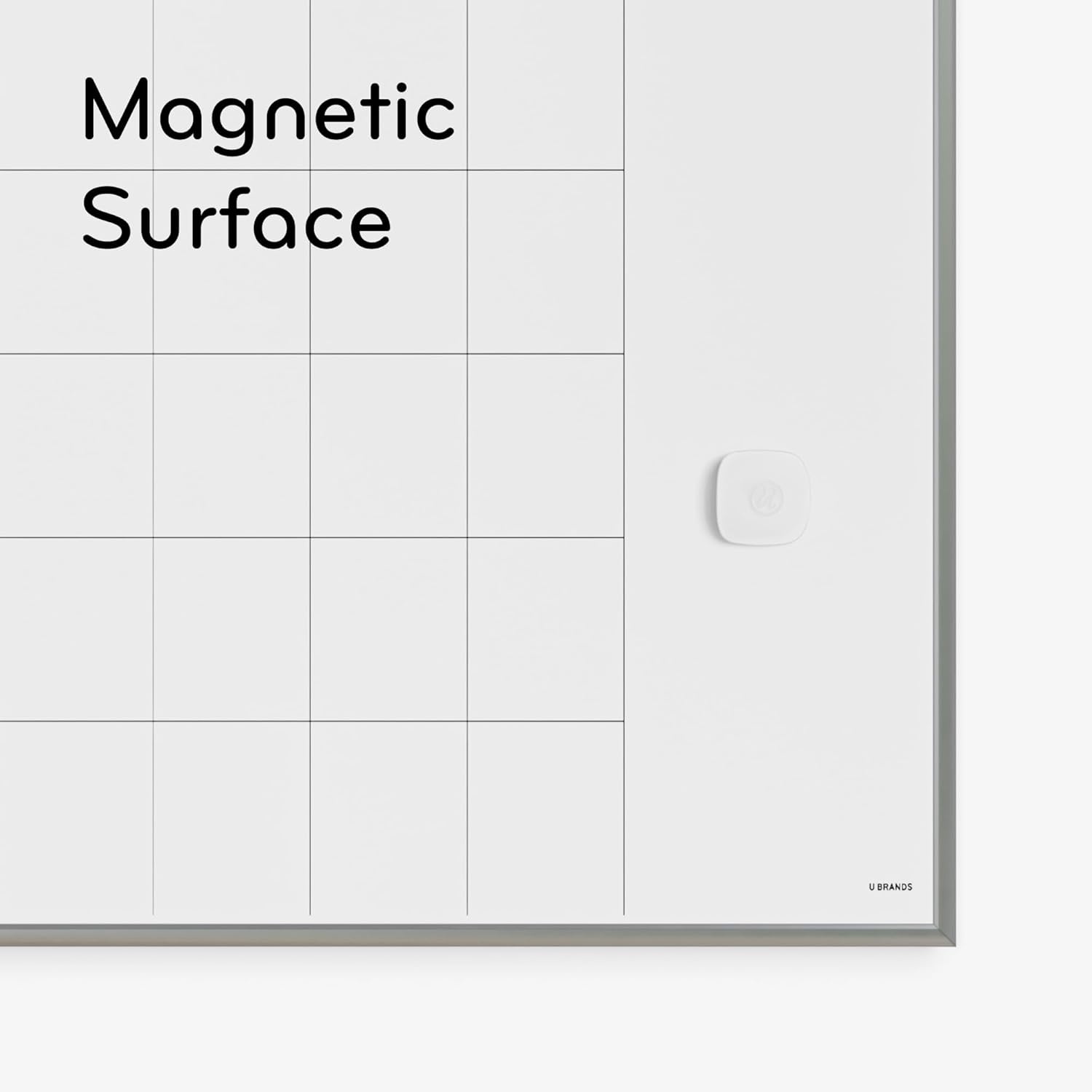 image:imageU Brands Magnetic Dry Erase Monthly Calendar Whiteboard 16 x 20 Gold Aluminum Frame Wall Mounted Planner for Office Home and Classroom Includes Marker and MagnetSilver Frame